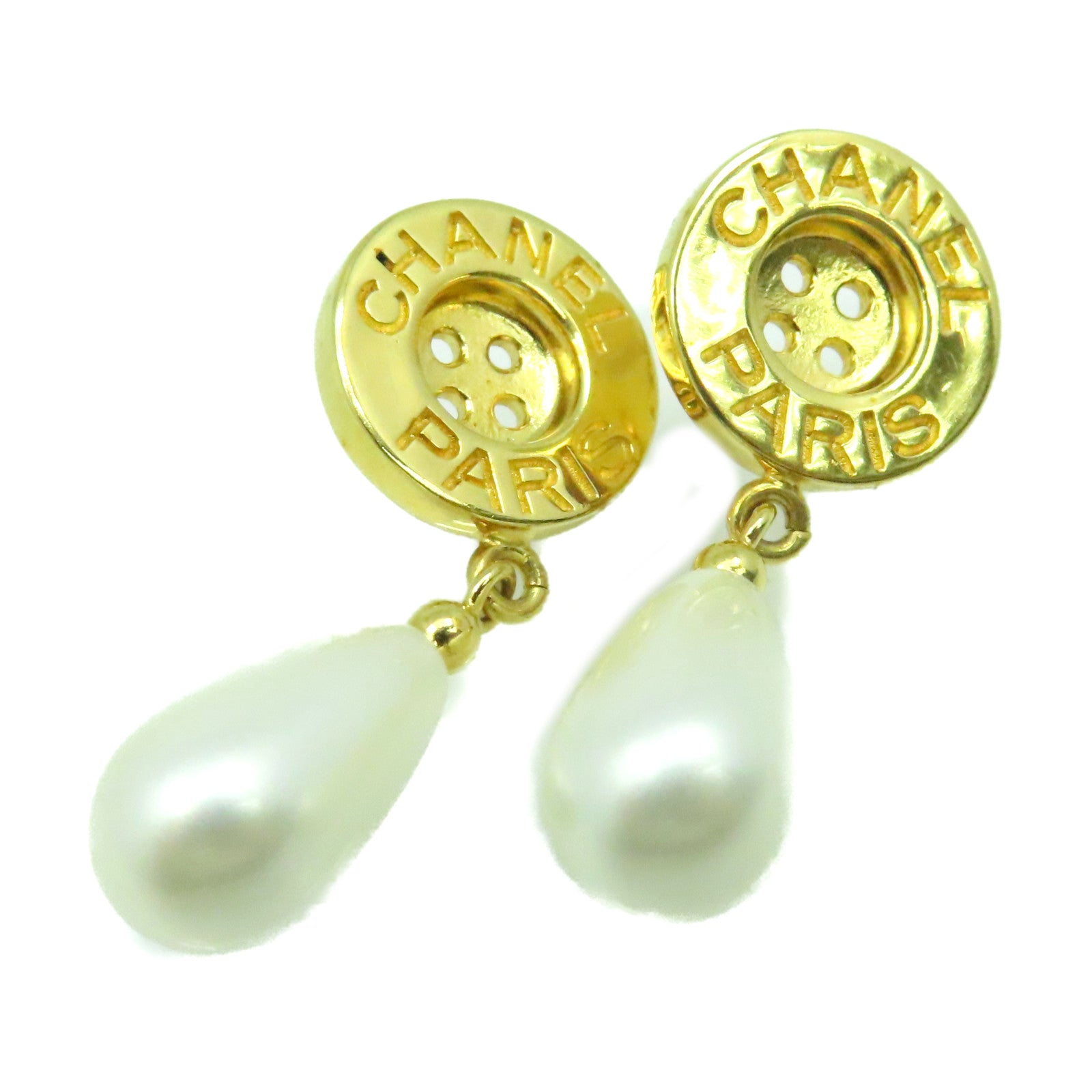 CHANEL 金屬/仿珍珠Earrings耳環珍珠色