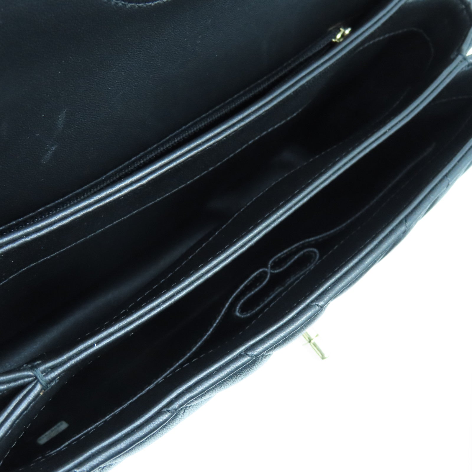 CHANEL 斜紋羊皮皮革Small Trendy CC Bag金扣手挽肩背兩用袋黑色