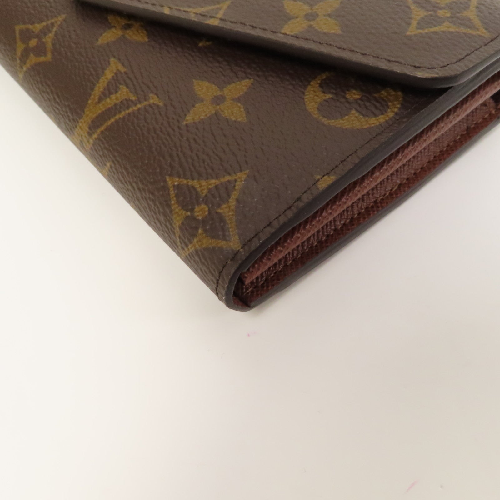 LOUIS VUITTON Monogram Sarah Wallet金扣長錢包啡色