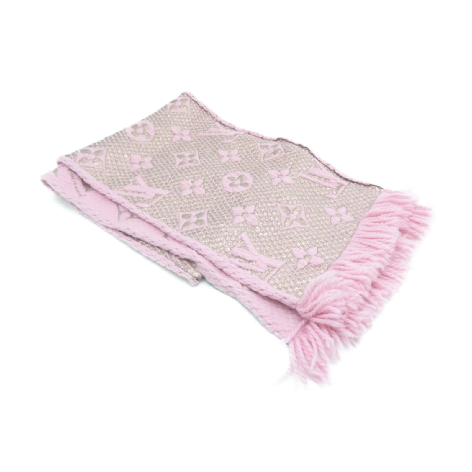 LOUIS VUITTON 羊毛/絲質/聚酯纖維Muffler圍巾粉紅色
