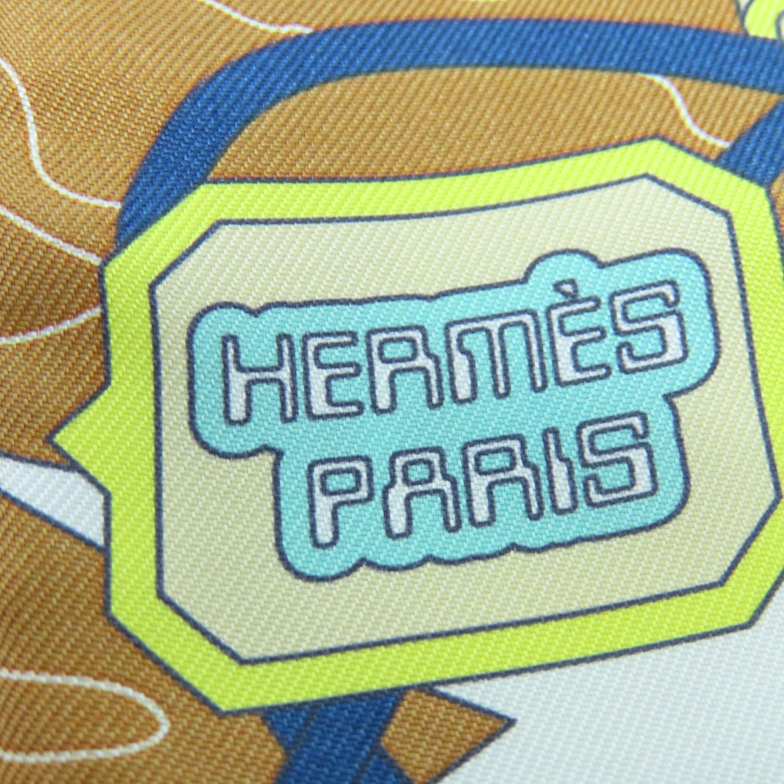 HERMES Silk Twilly Scarf Brown