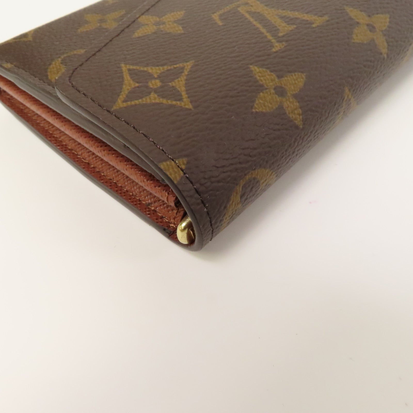 LOUIS VUITTON Monogram Sarah Wallet金扣長錢包啡色