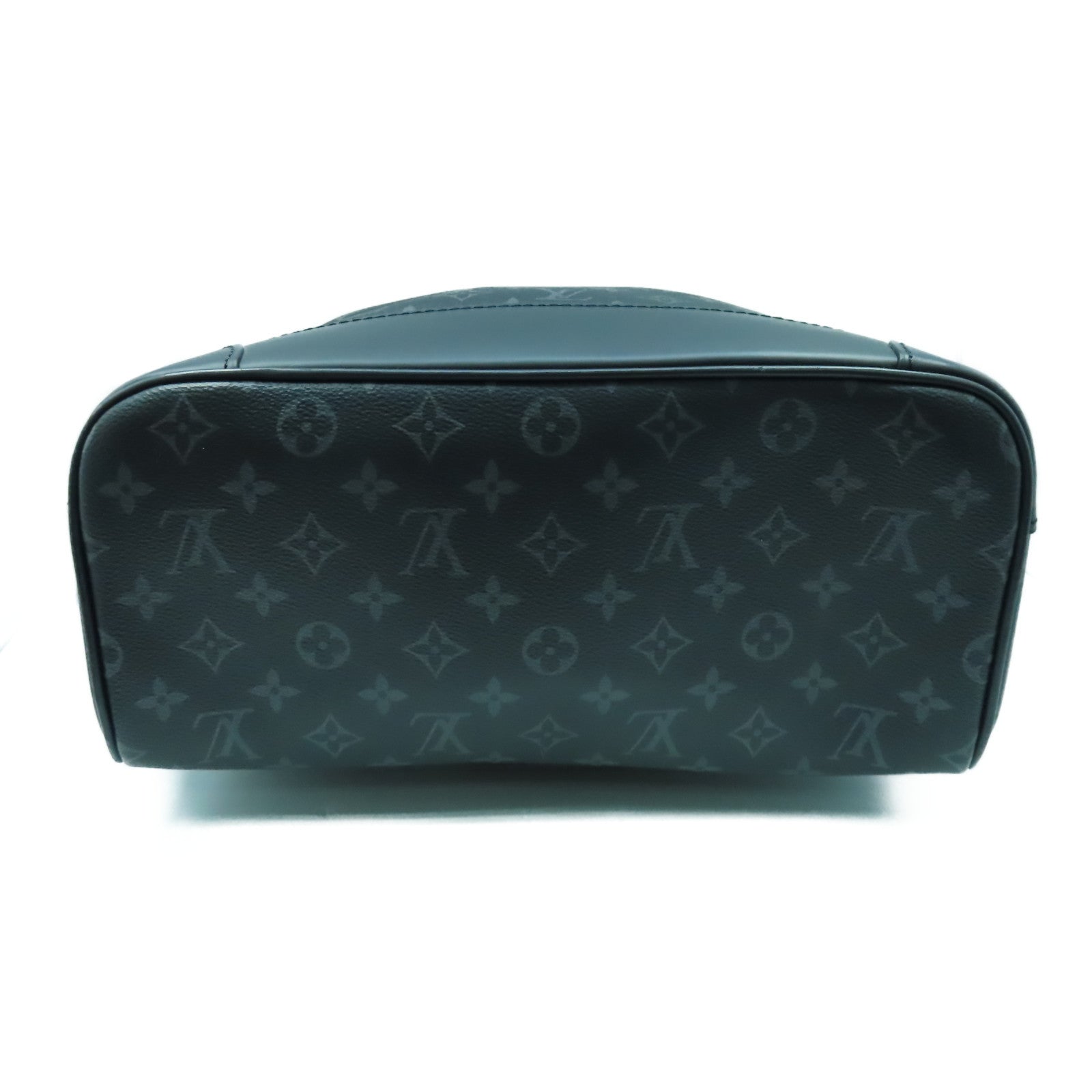 LOUIS VUITTON Monogram Eclipse Steamer銀扣背包黑色/灰色
