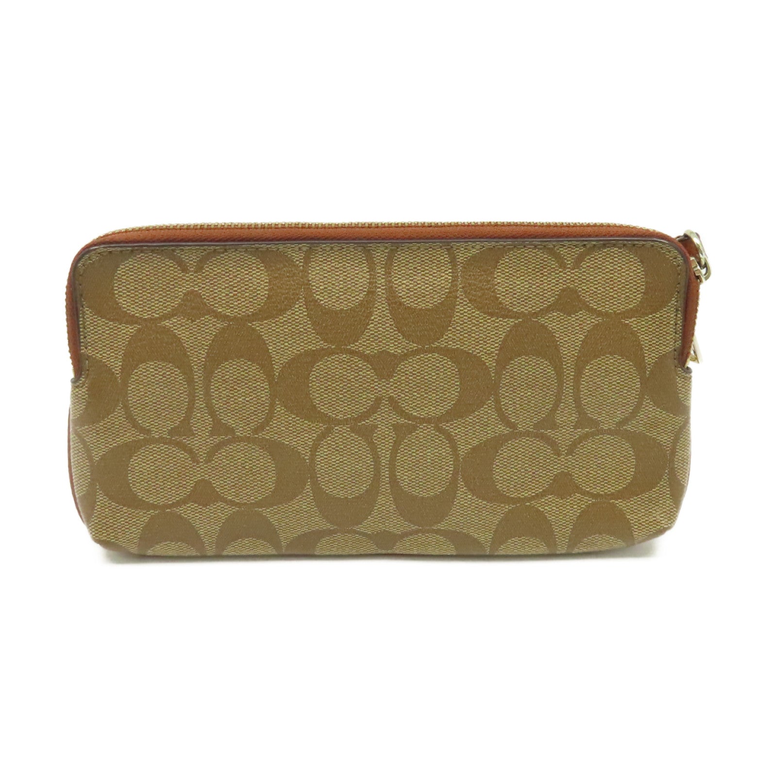 COACH 【激減優惠】塗層帆布Zipper Pouch Long Wallet手拿錢包啡色