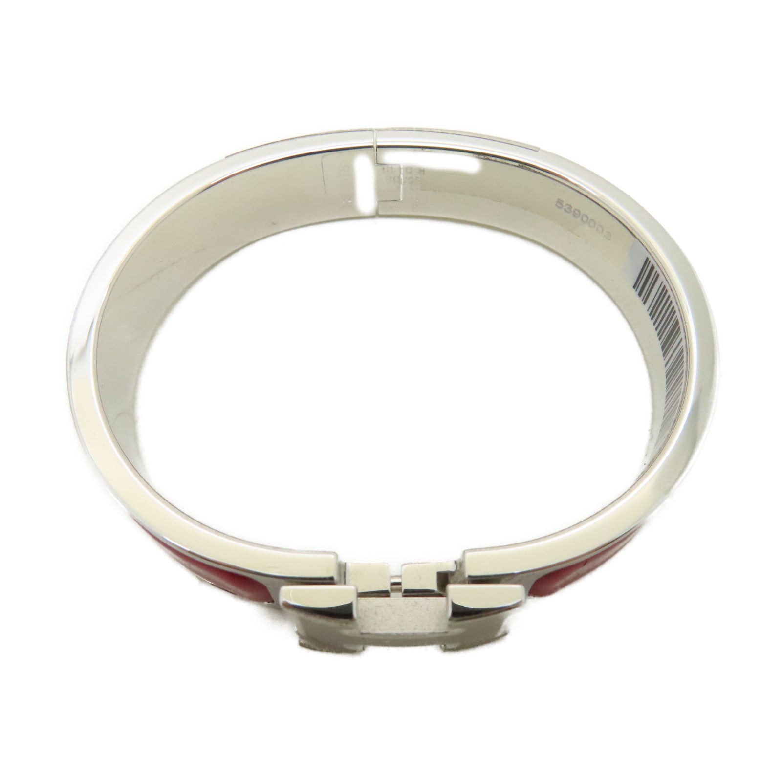 HERMES 金屬Clic H Bracelet手鐲正紅色/銀色#16cm