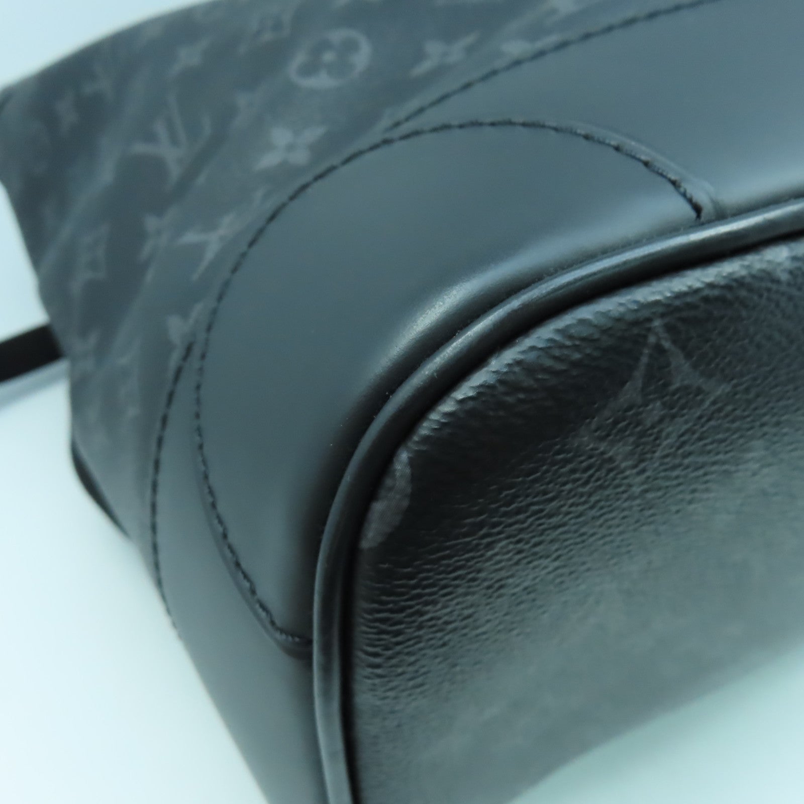 LOUIS VUITTON Monogram Eclipse Steamer銀扣背包黑色/灰色