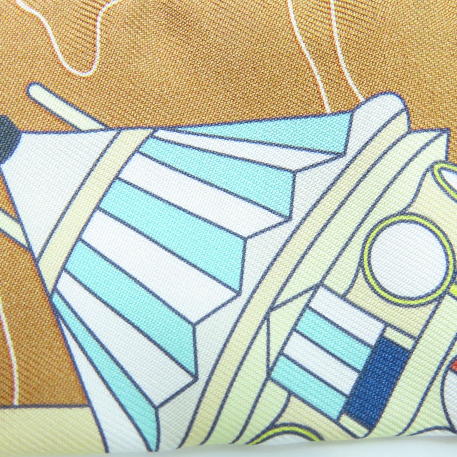 HERMES Silk Twilly Scarf Brown