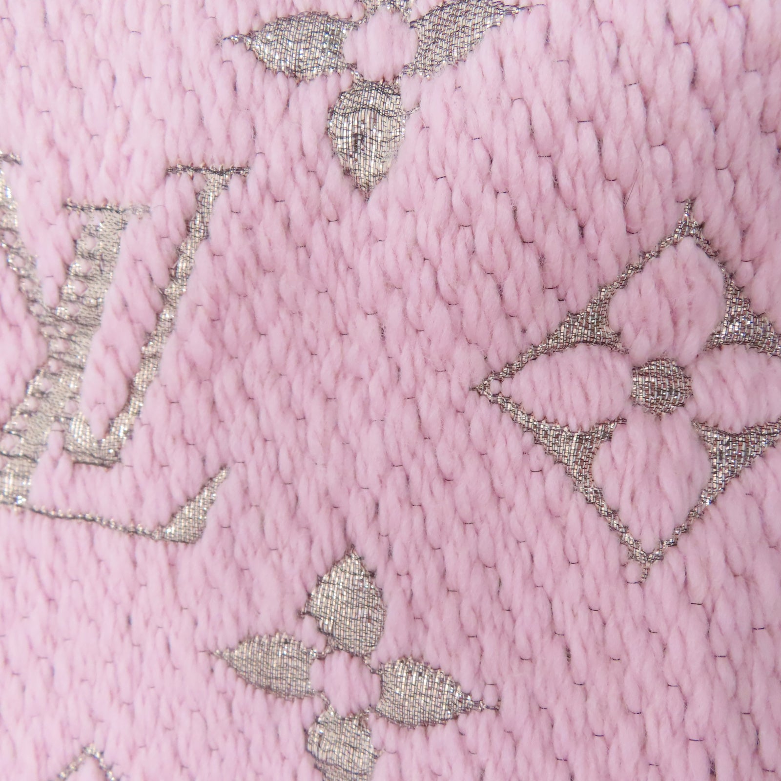 LOUIS VUITTON 羊毛/絲質/聚酯纖維Muffler圍巾粉紅色