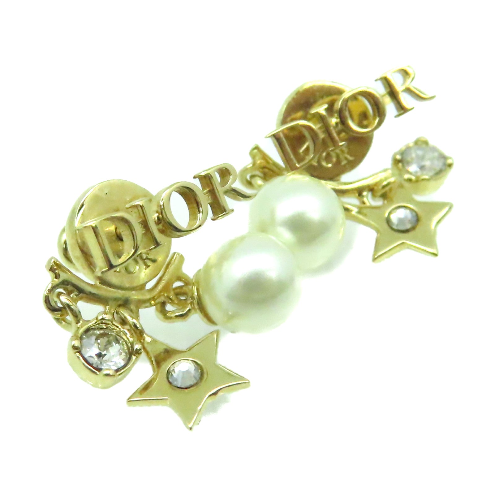 Dior 金屬/仿珍珠Earrings耳環珍珠色