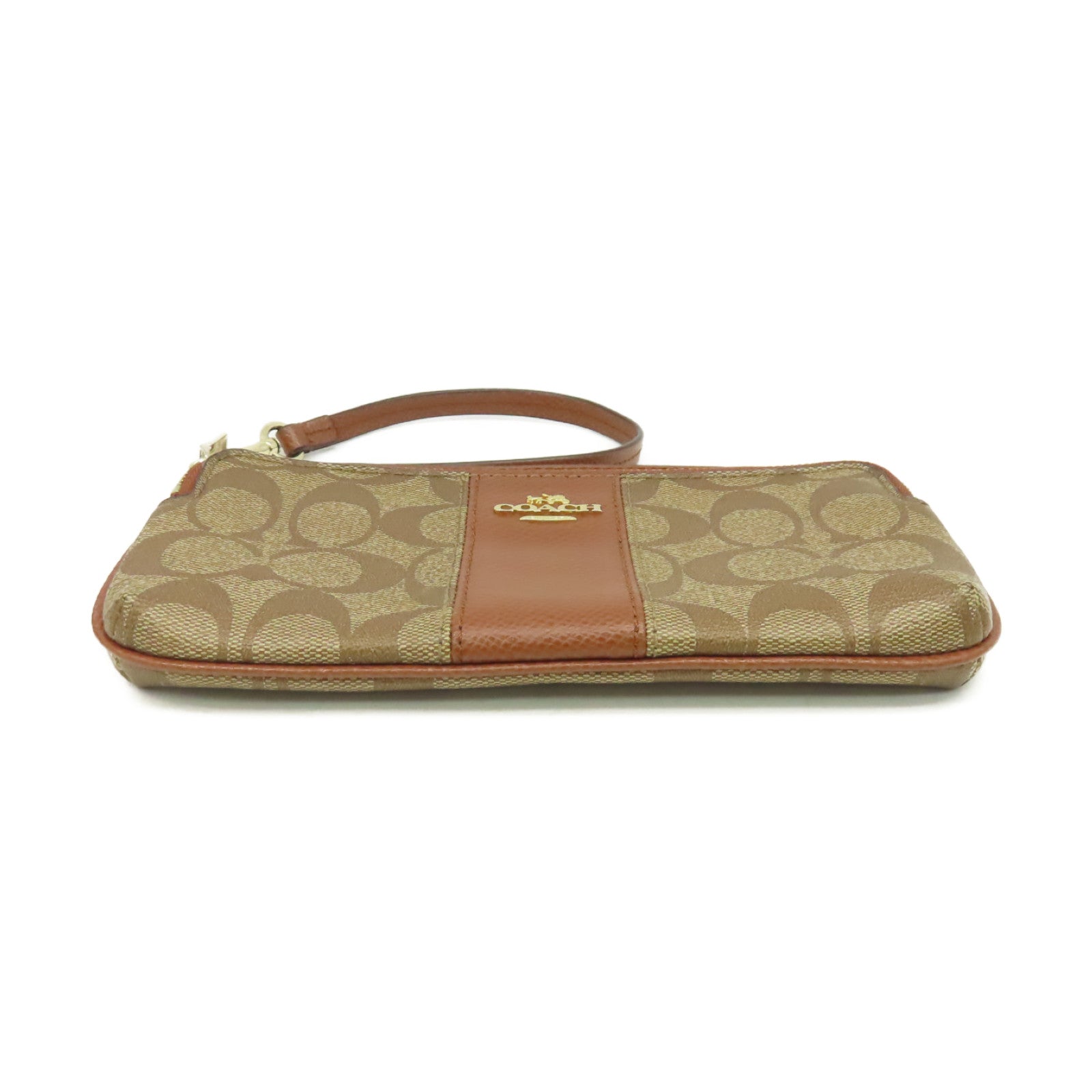 COACH 【激減優惠】塗層帆布Zipper Pouch Long Wallet手拿錢包啡色