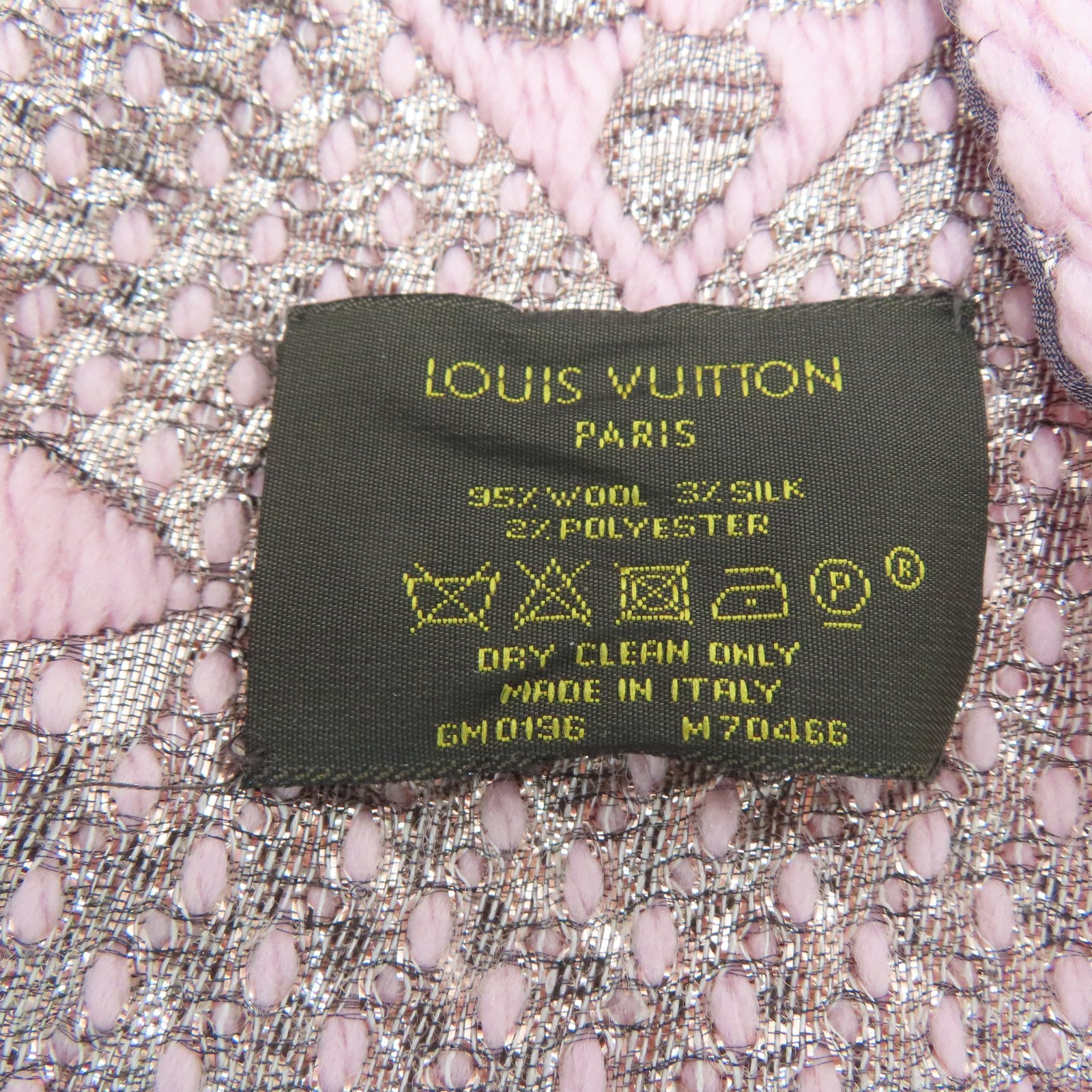 LOUIS VUITTON 羊毛/絲質/聚酯纖維Muffler圍巾粉紅色