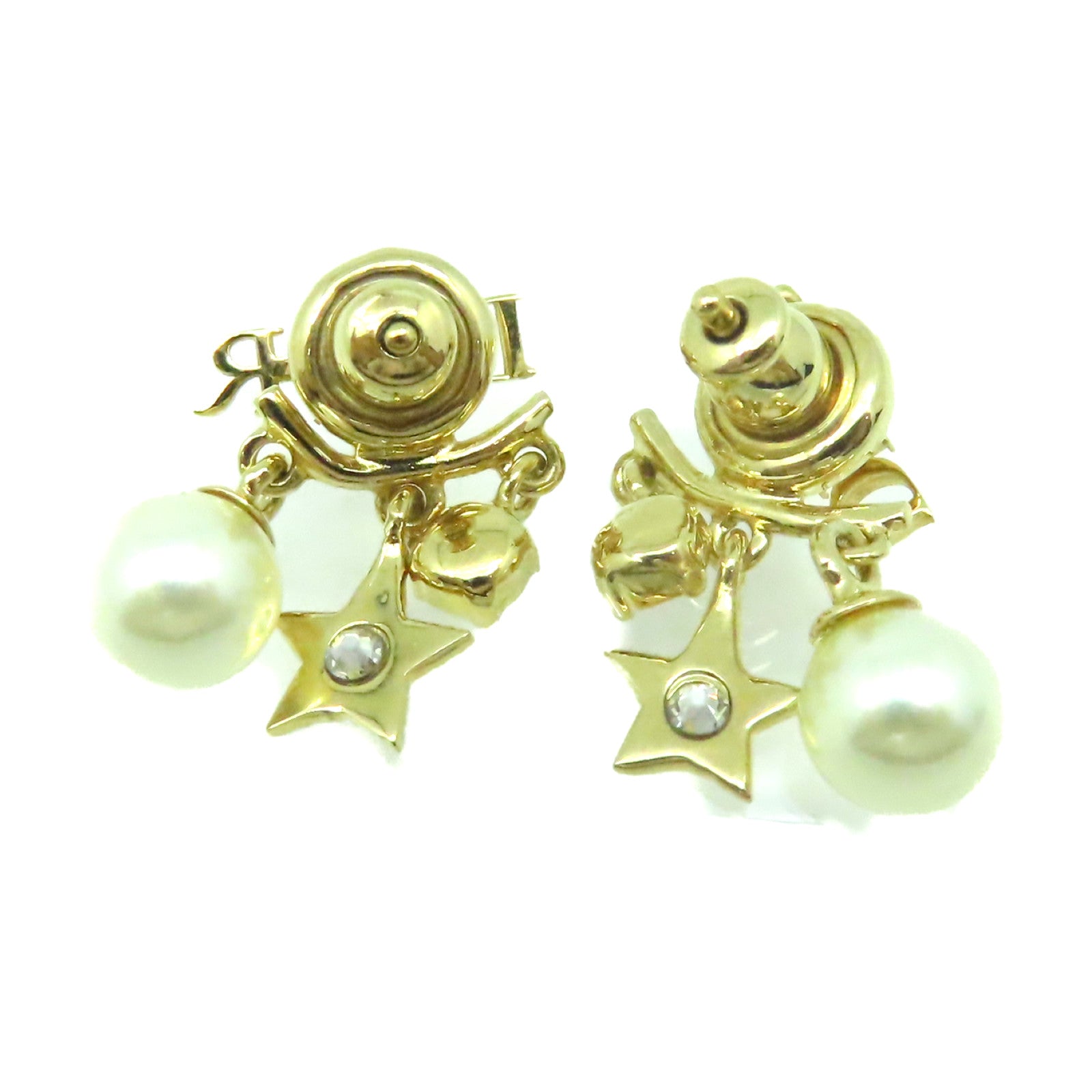 Dior 金屬/仿珍珠Earrings耳環珍珠色