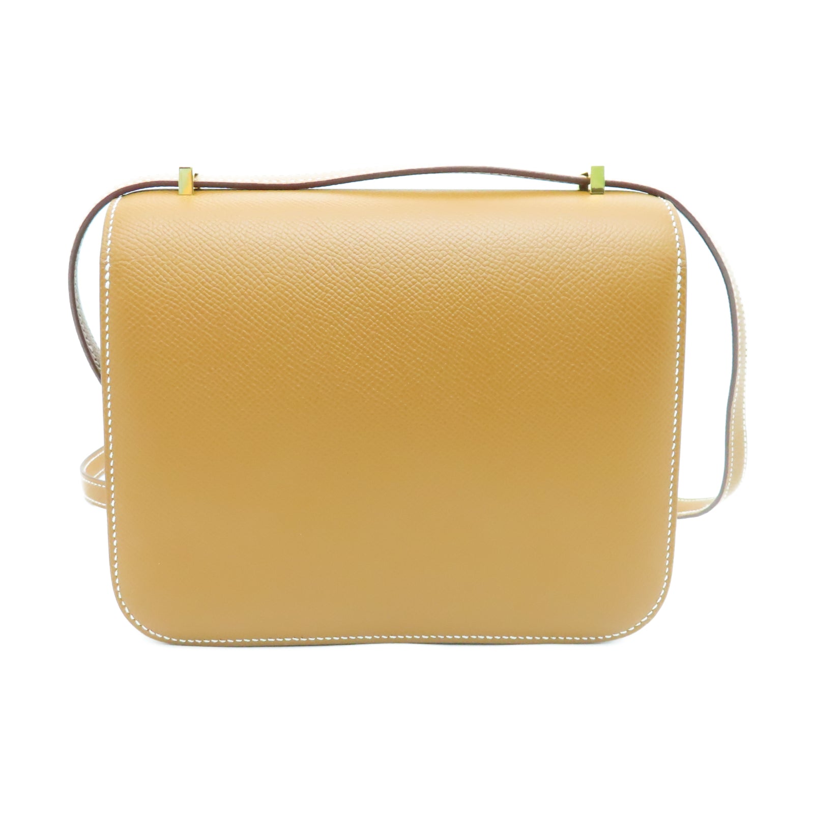 HERMES Veau Epsom皮革Constance Mini金扣肩背袋棕色