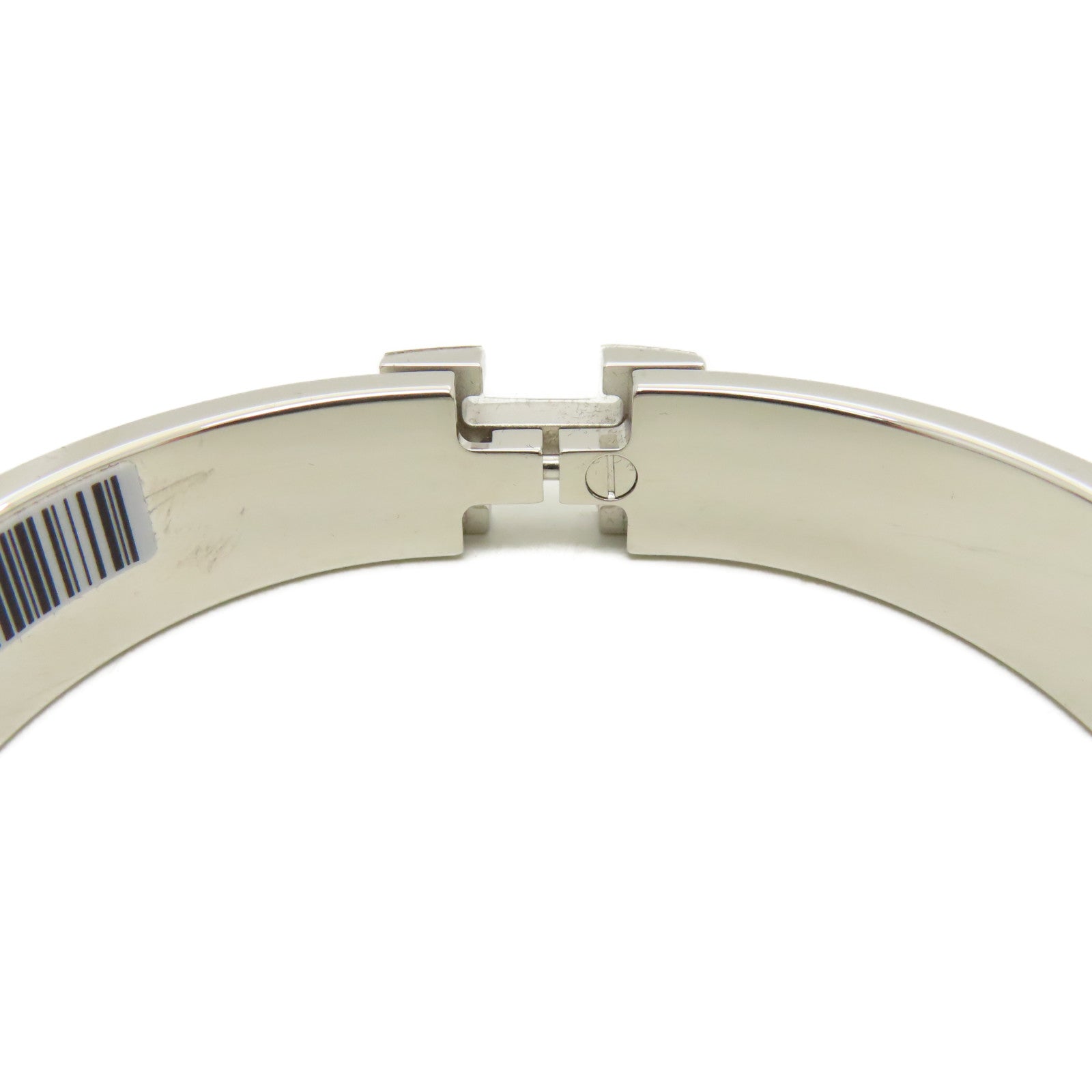 HERMES 金屬Clic H Bracelet手鐲正紅色/銀色#16cm
