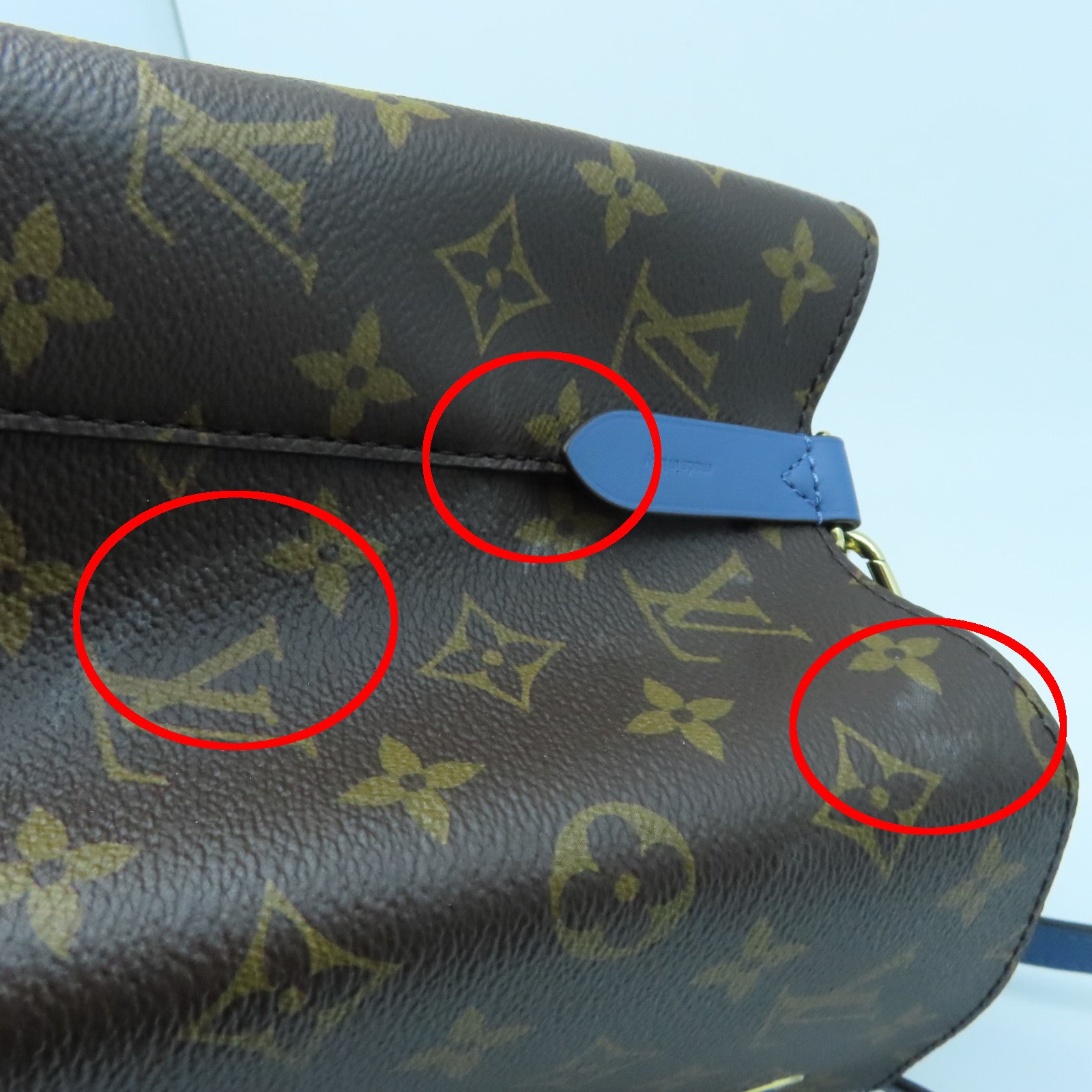 LOUIS VUITTON Monogram Neonoe MM金扣肩背袋啡色/藍色
