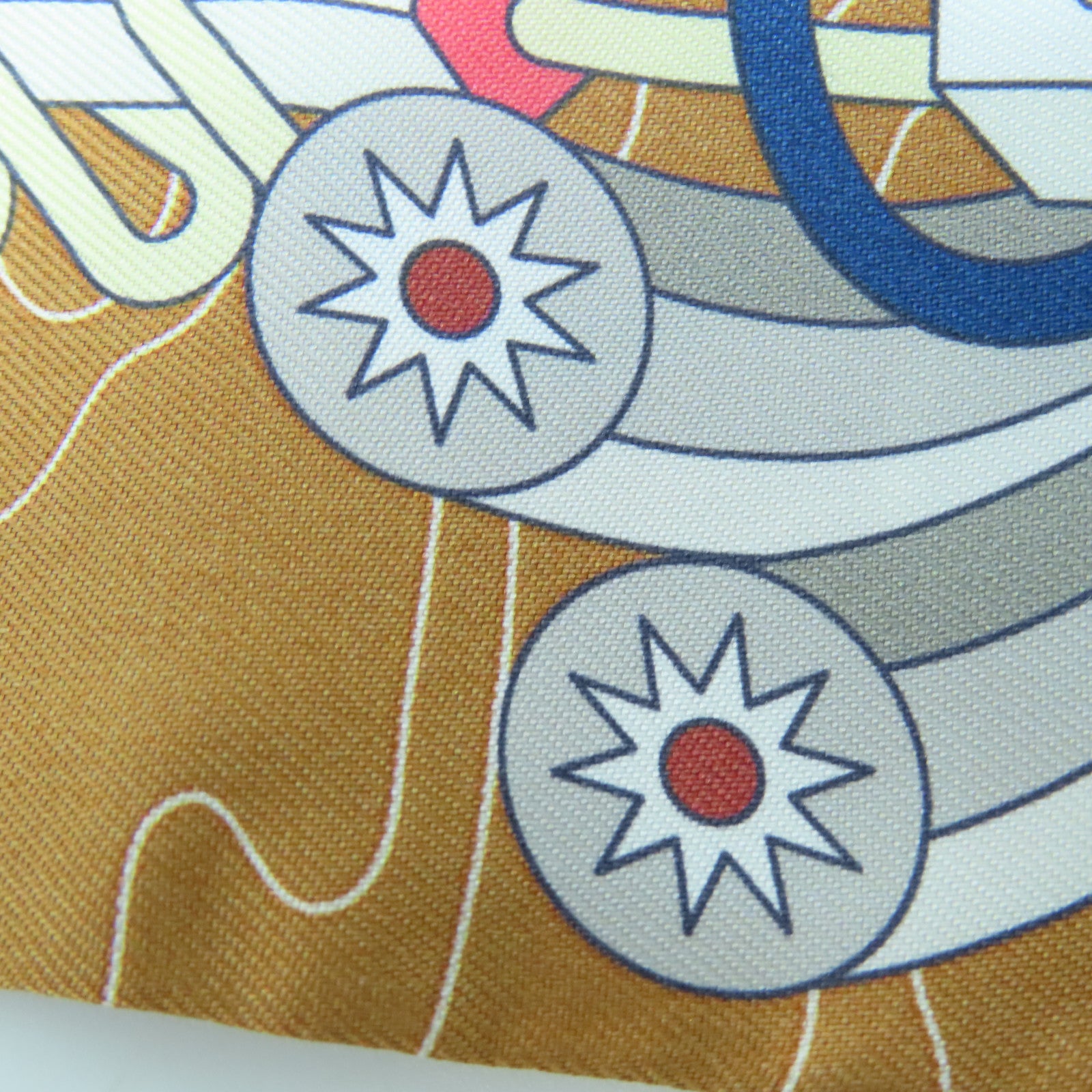 HERMES Silk Twilly Scarf Brown