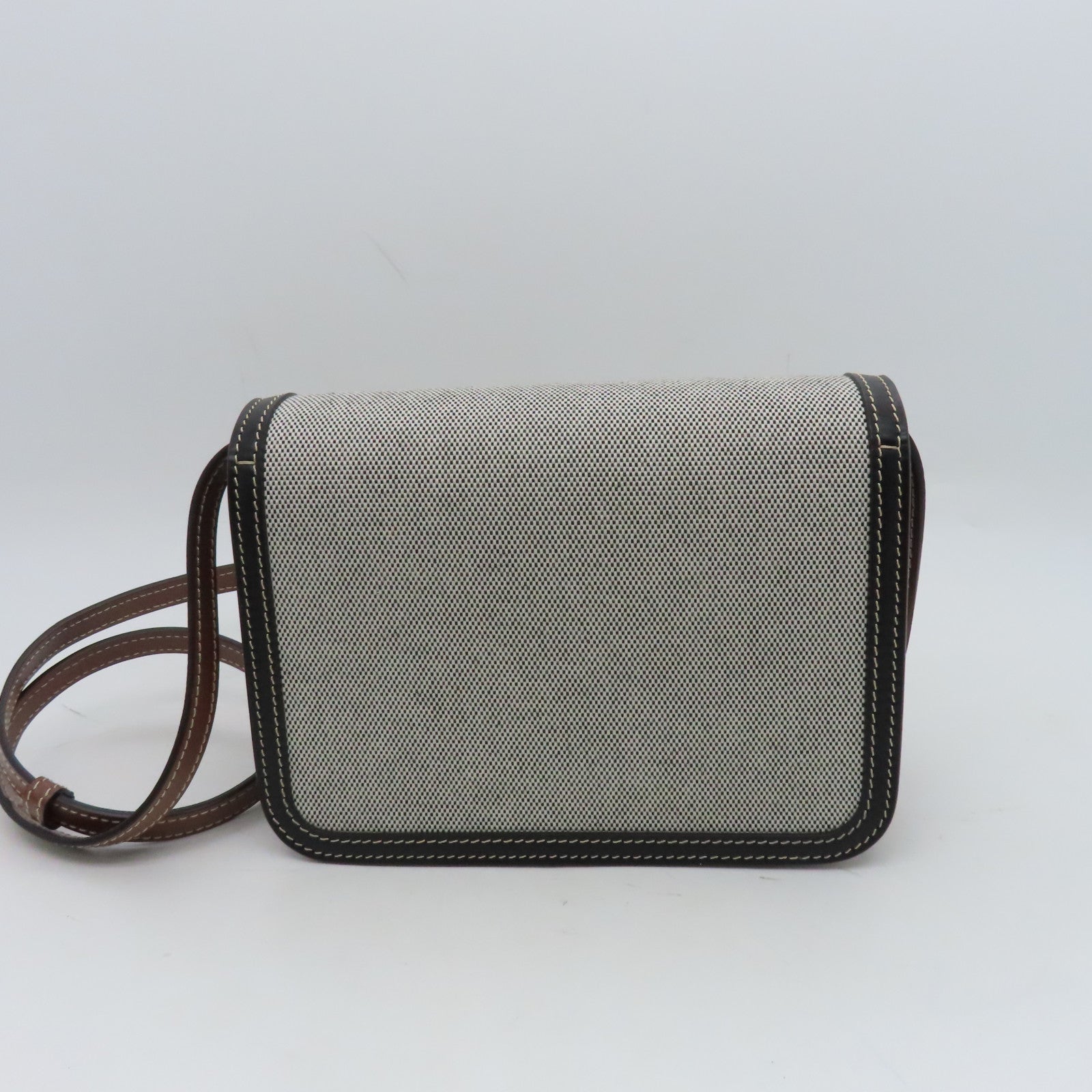 BURBERRY帆布/牛皮皮革Shoulder Bag金扣肩背袋白色/黑色/棕色
