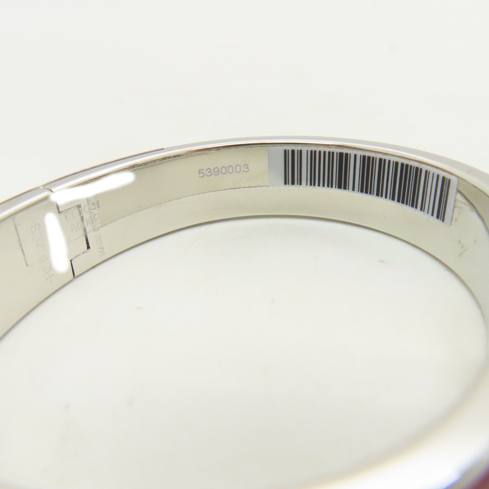 HERMES 金屬Clic H Bracelet手鐲正紅色/銀色#16cm