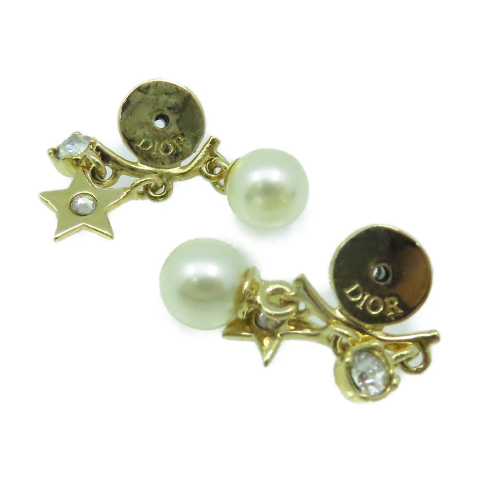 Dior 金屬/仿珍珠Earrings耳環珍珠色