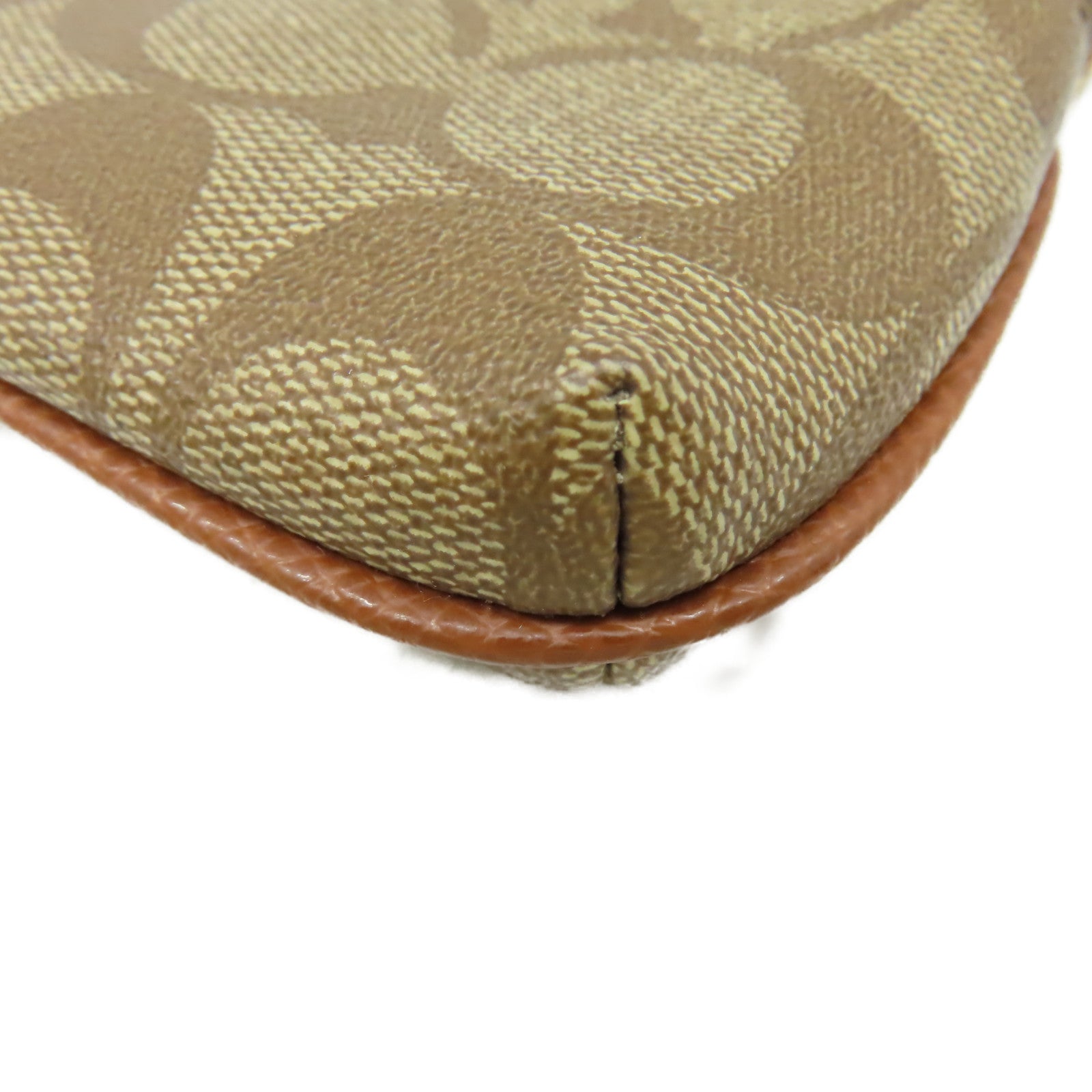 COACH 【激減優惠】塗層帆布Zipper Pouch Long Wallet手拿錢包啡色