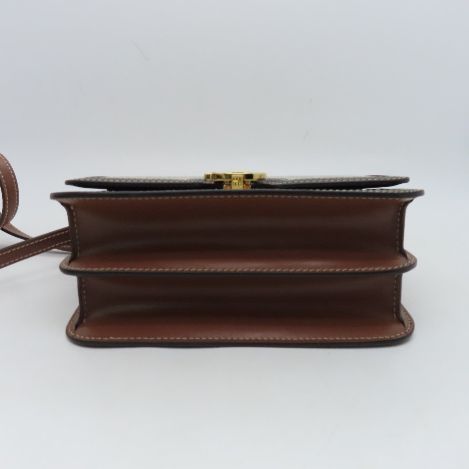 BURBERRY帆布/牛皮皮革Shoulder Bag金扣肩背袋白色/黑色/棕色