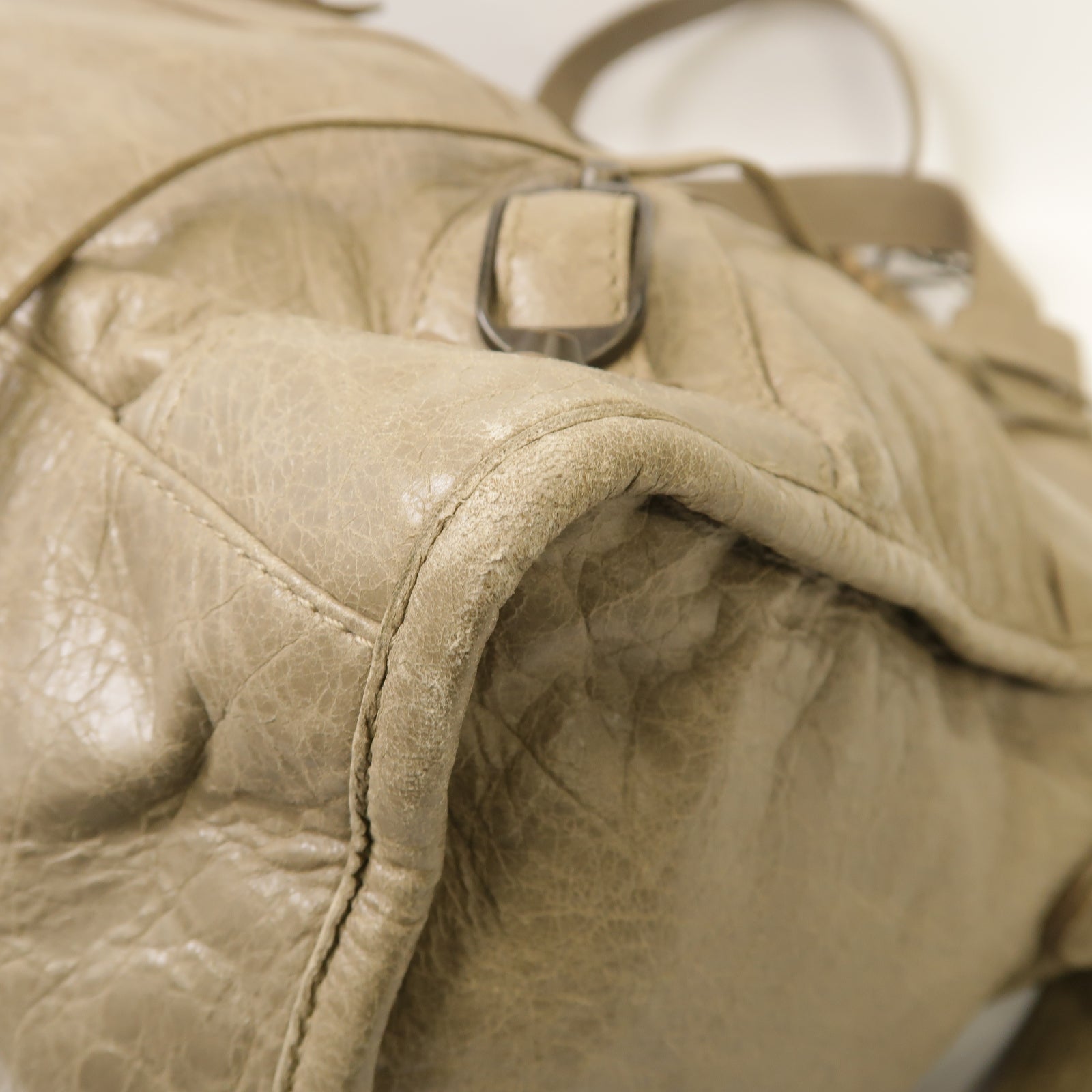 BALENCIAGA 牛皮皮革Part Time金扣手挽肩背兩用袋灰色
