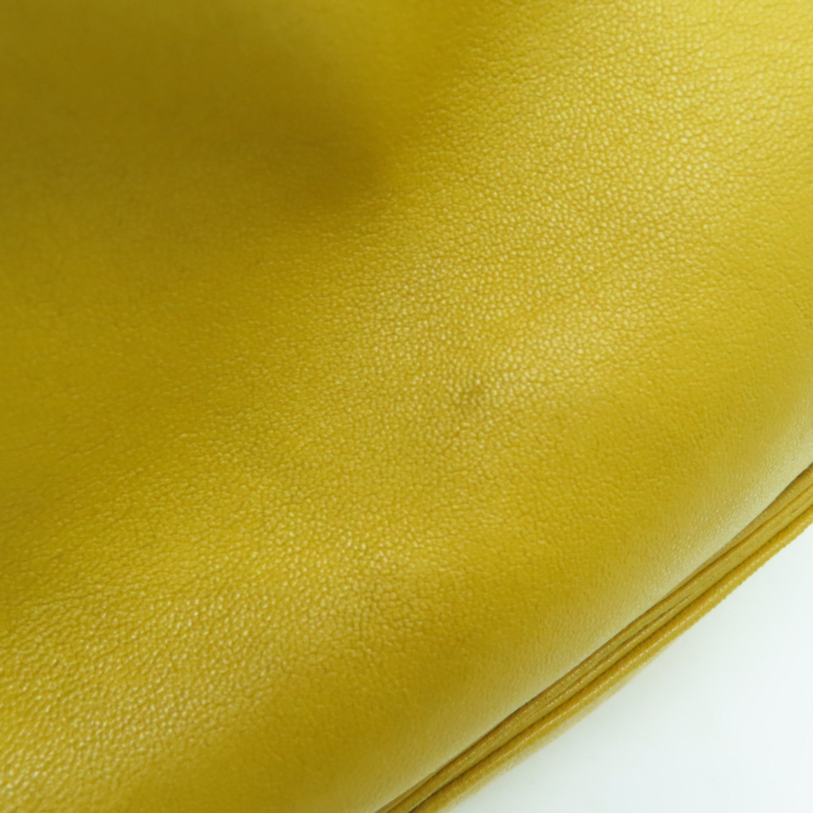 LOEWE [Sharp Discount] Sheepskin Leather Bolso Flamenco 30 Silver Buckle Shoulder Bag Mustard Color