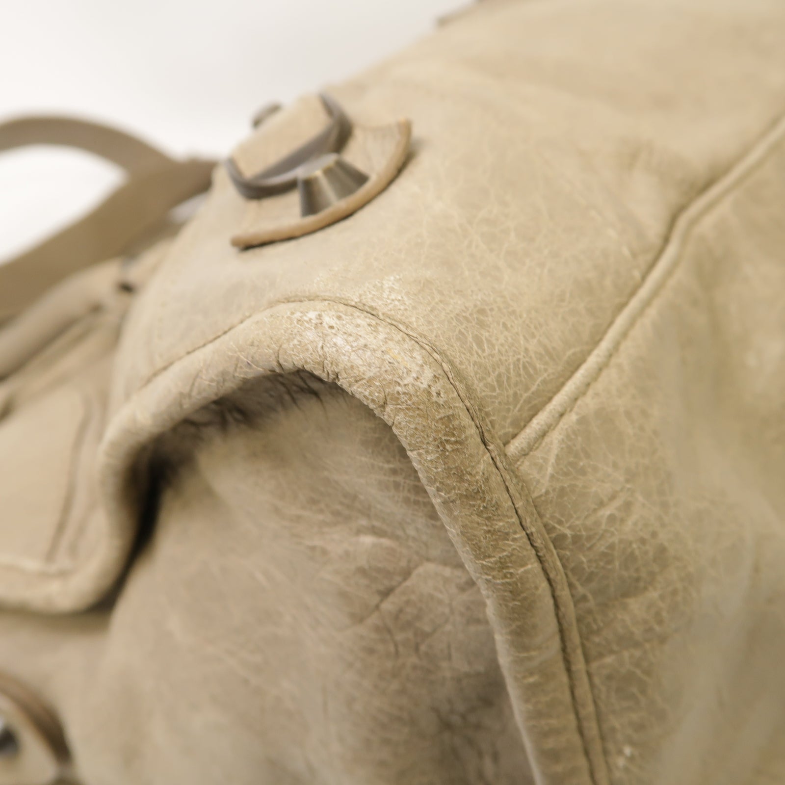 BALENCIAGA 牛皮皮革Part Time金扣手挽肩背兩用袋灰色