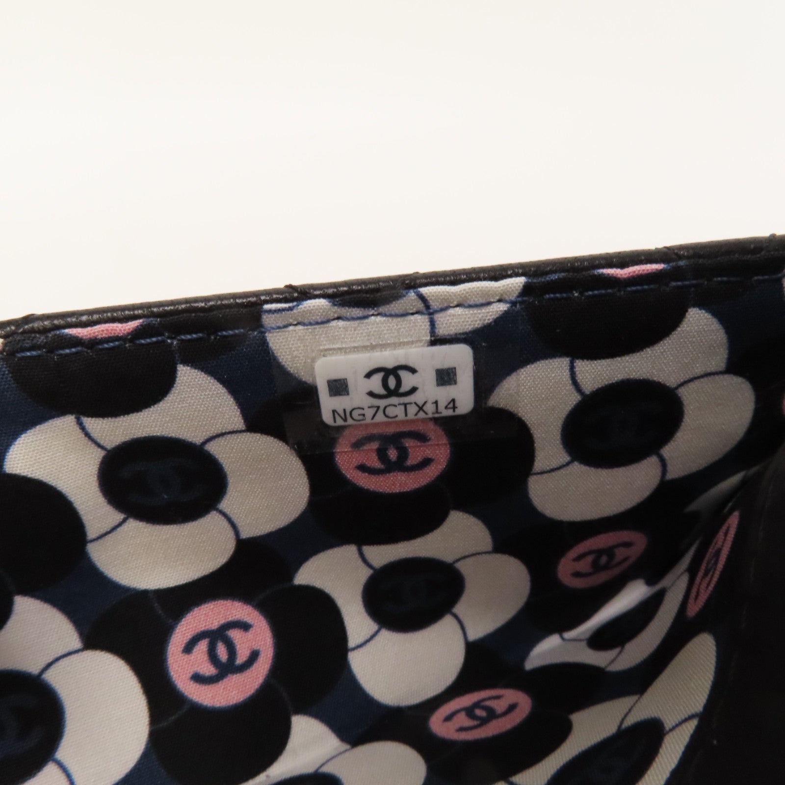CHANEL 菱格羊皮皮革Wallet金扣錢包黑色