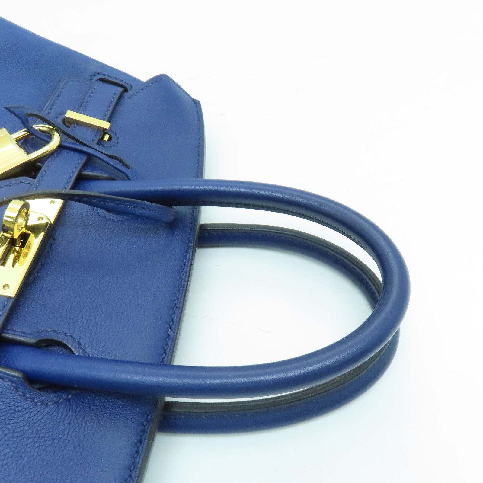 HERMES Swift皮革Birkin 25金扣手挽袋藍色