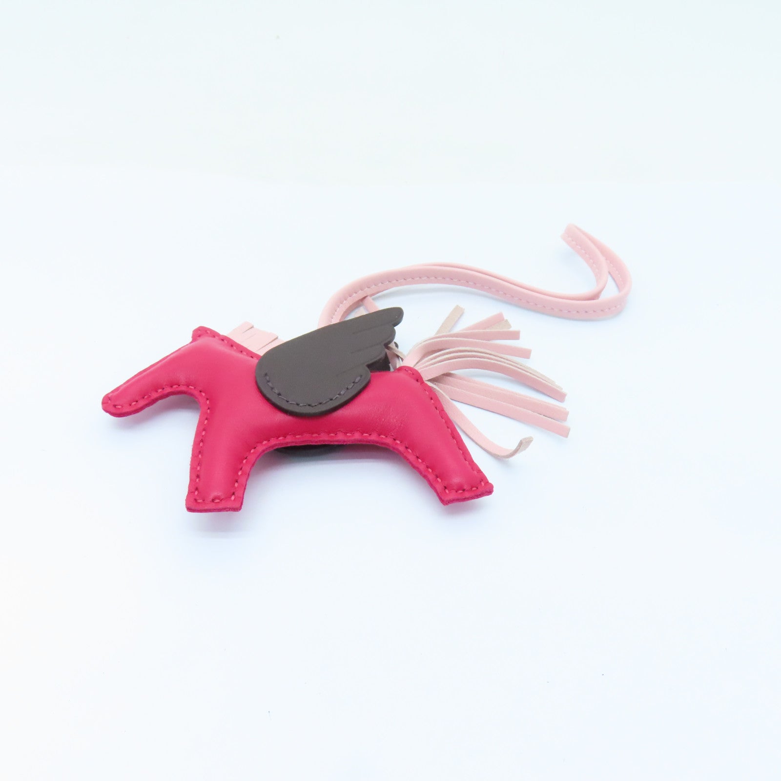 HERMES Swift皮革Pegase Rodeo PM掛飾Rose Mexico粉紅色/啡色