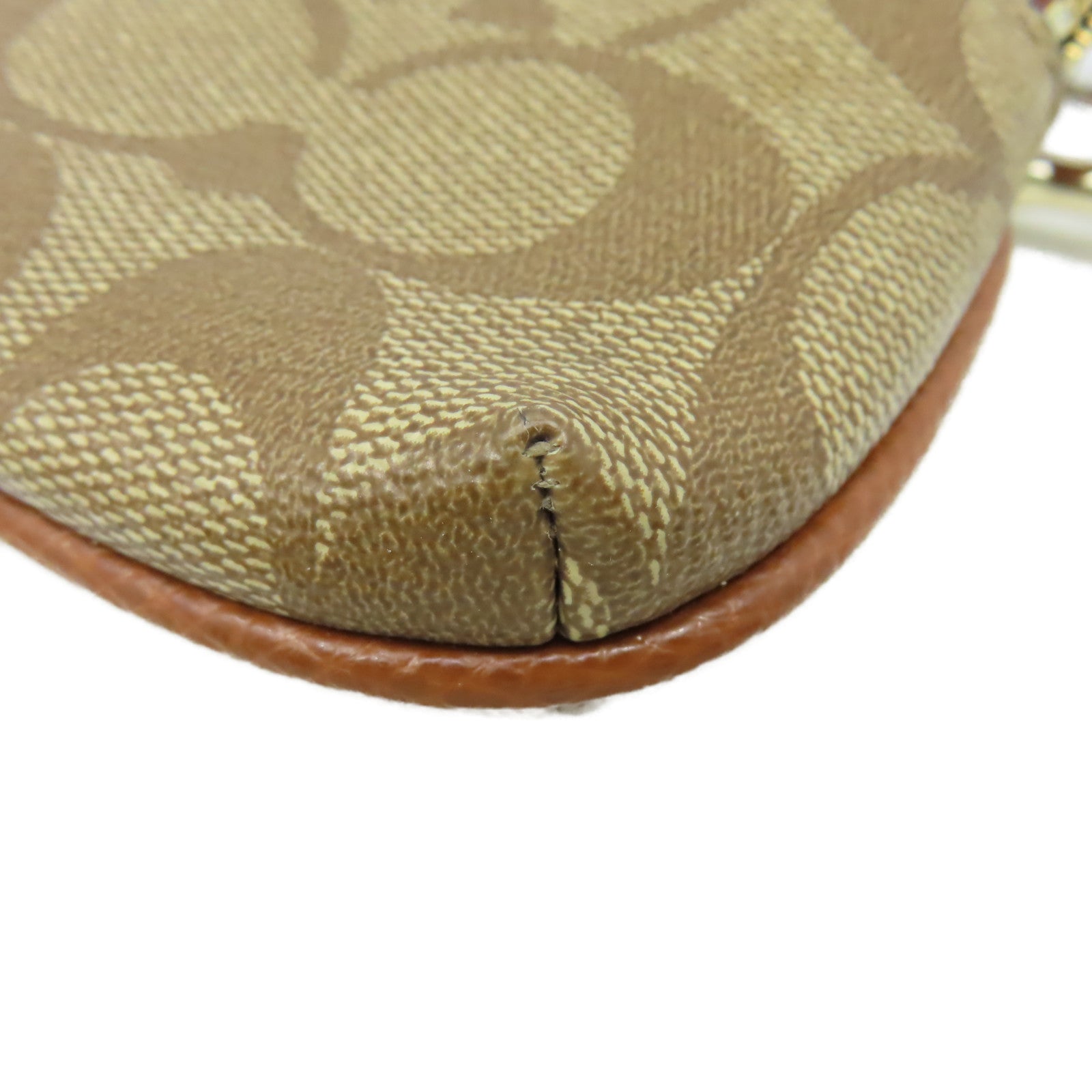 COACH 【激減優惠】塗層帆布Zipper Pouch Long Wallet手拿錢包啡色