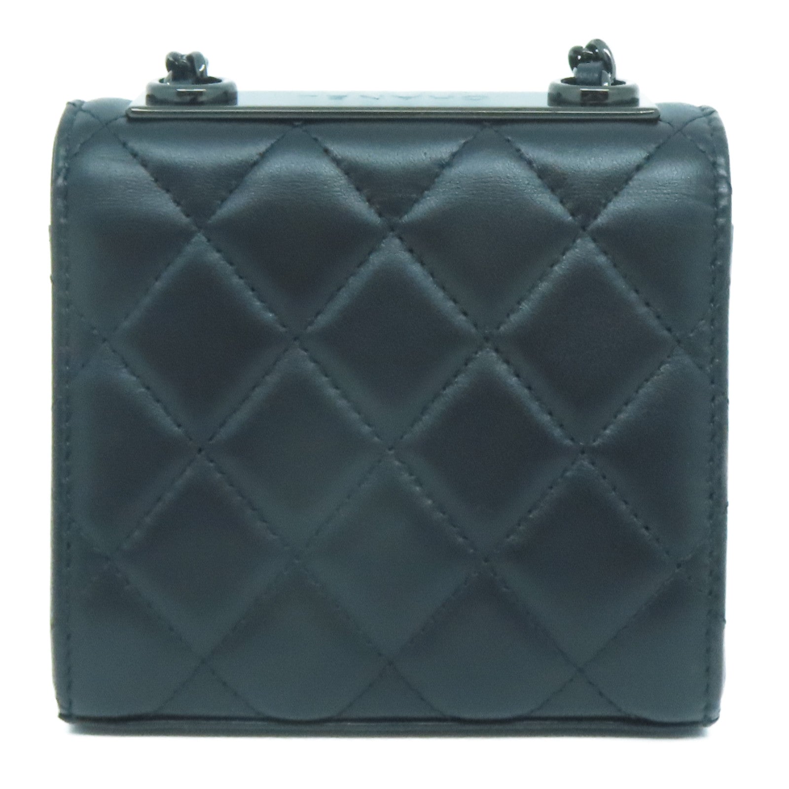 CHANEL 菱格羊皮皮革Chain Shoulder Bag鏈帶肩背袋黑色
