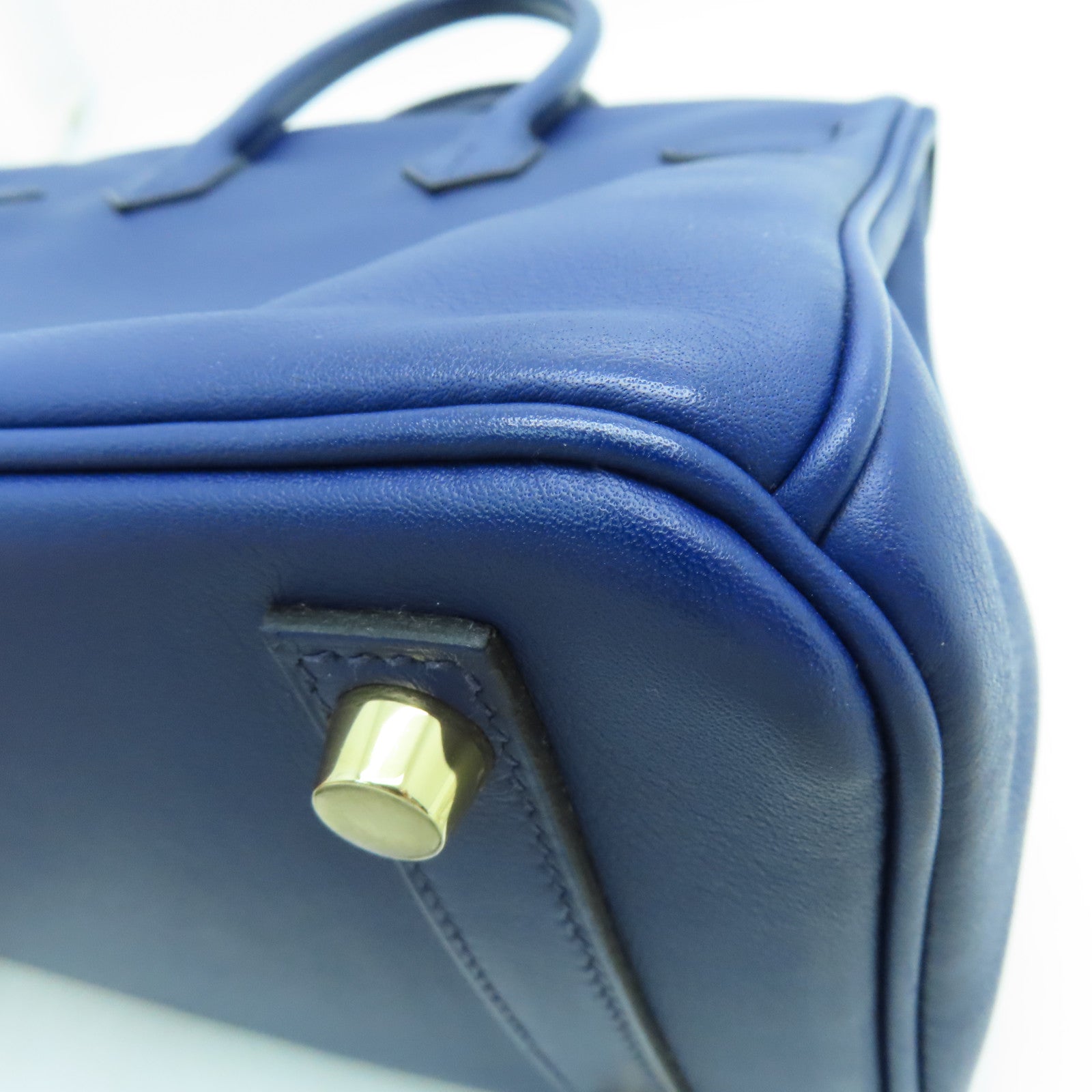 HERMES Swift皮革Birkin 25金扣手挽袋藍色