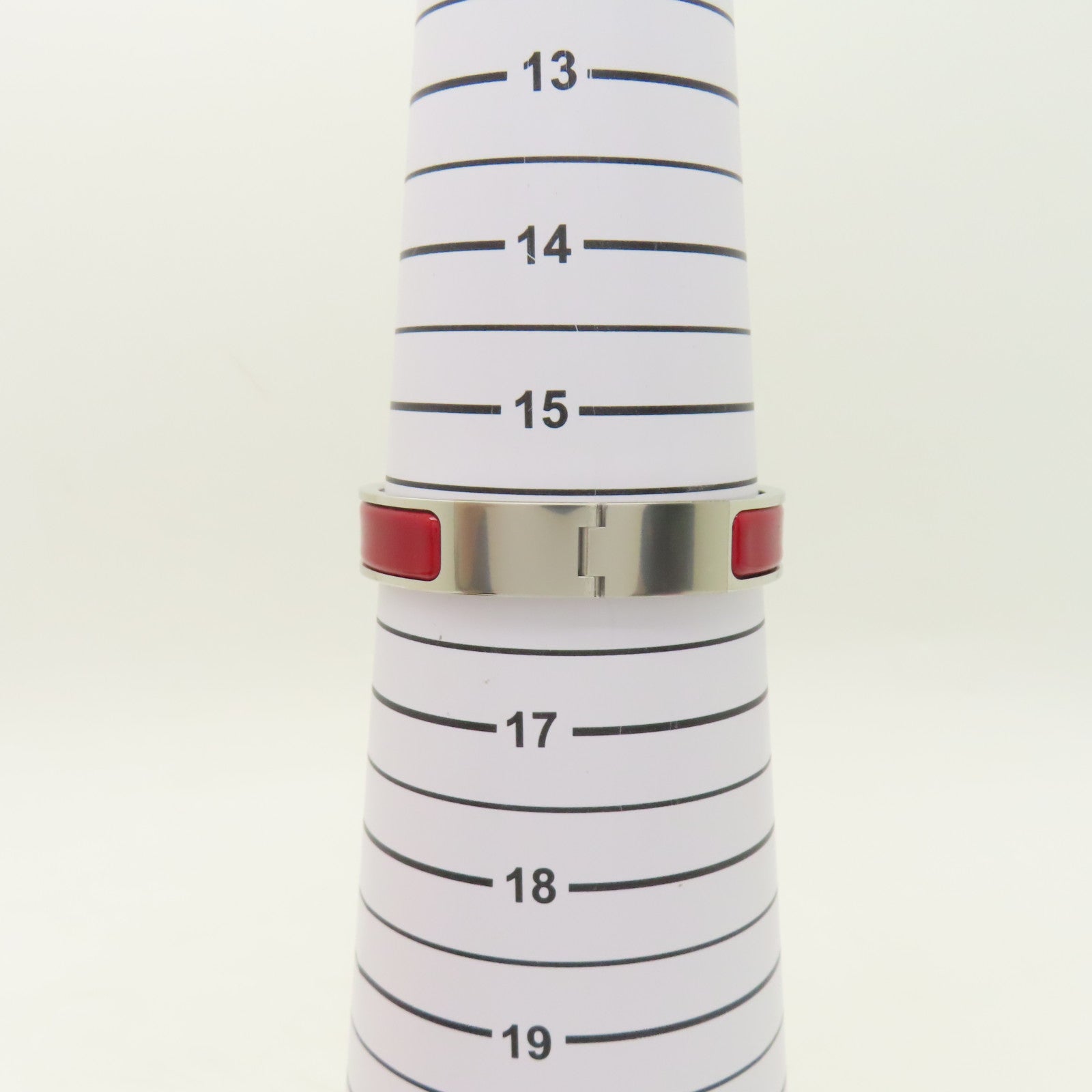 HERMES 金屬Clic H Bracelet手鐲正紅色/銀色#16cm