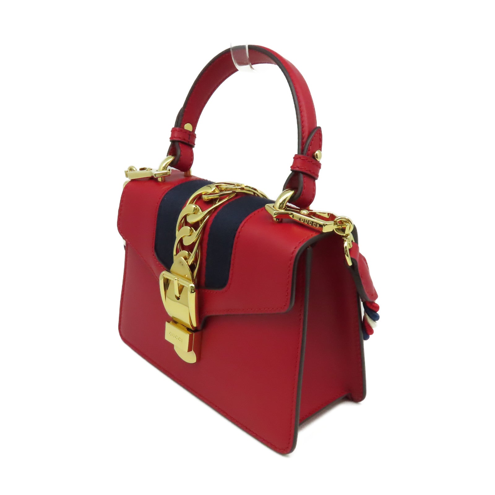 GUCCI 牛皮皮革Sylvie 2Way Shoulder Bag手挽肩背兩用袋紅色