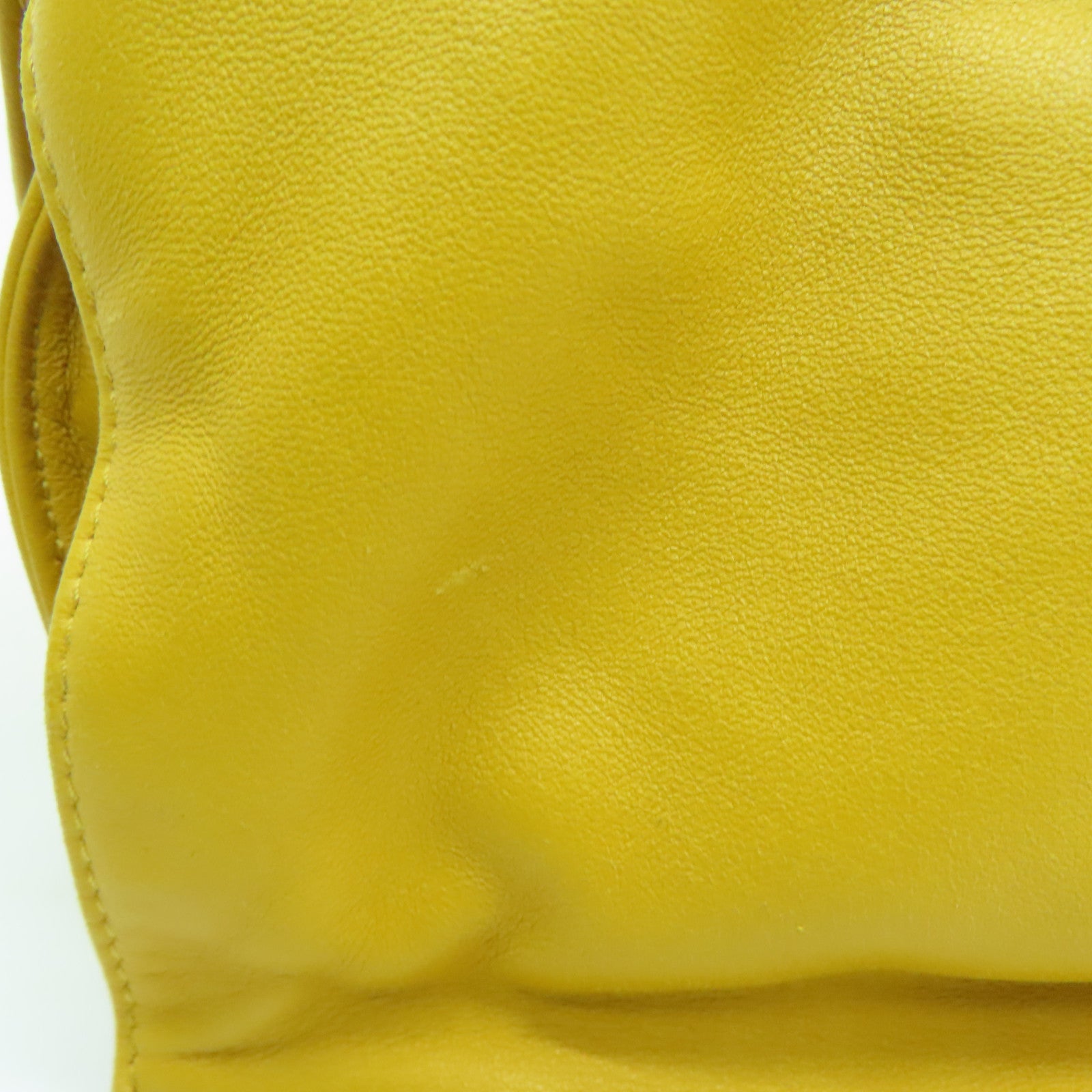 LOEWE [Sharp Discount] Sheepskin Leather Bolso Flamenco 30 Silver Buckle Shoulder Bag Mustard Color