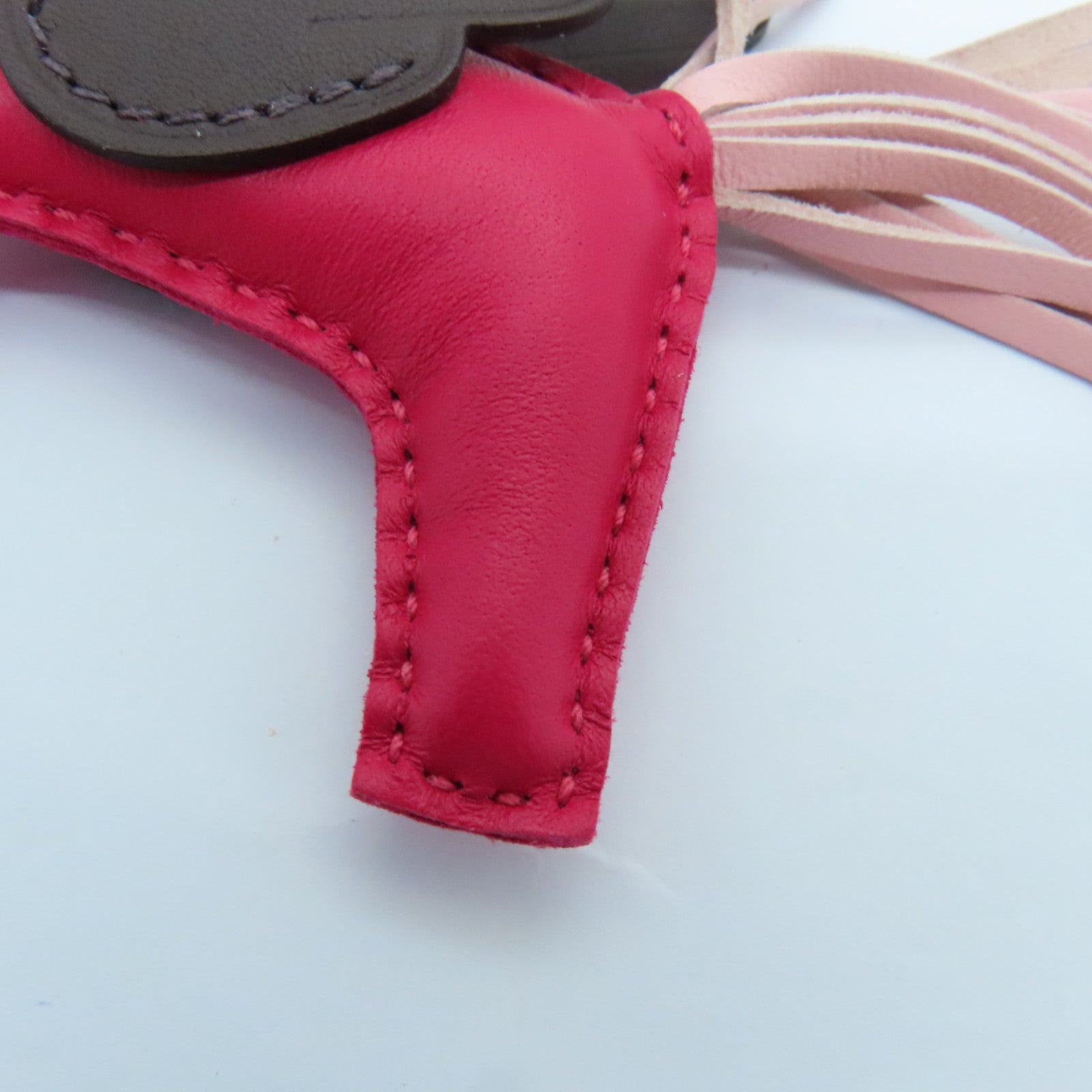 HERMES Swift皮革Pegase Rodeo PM掛飾Rose Mexico粉紅色/啡色