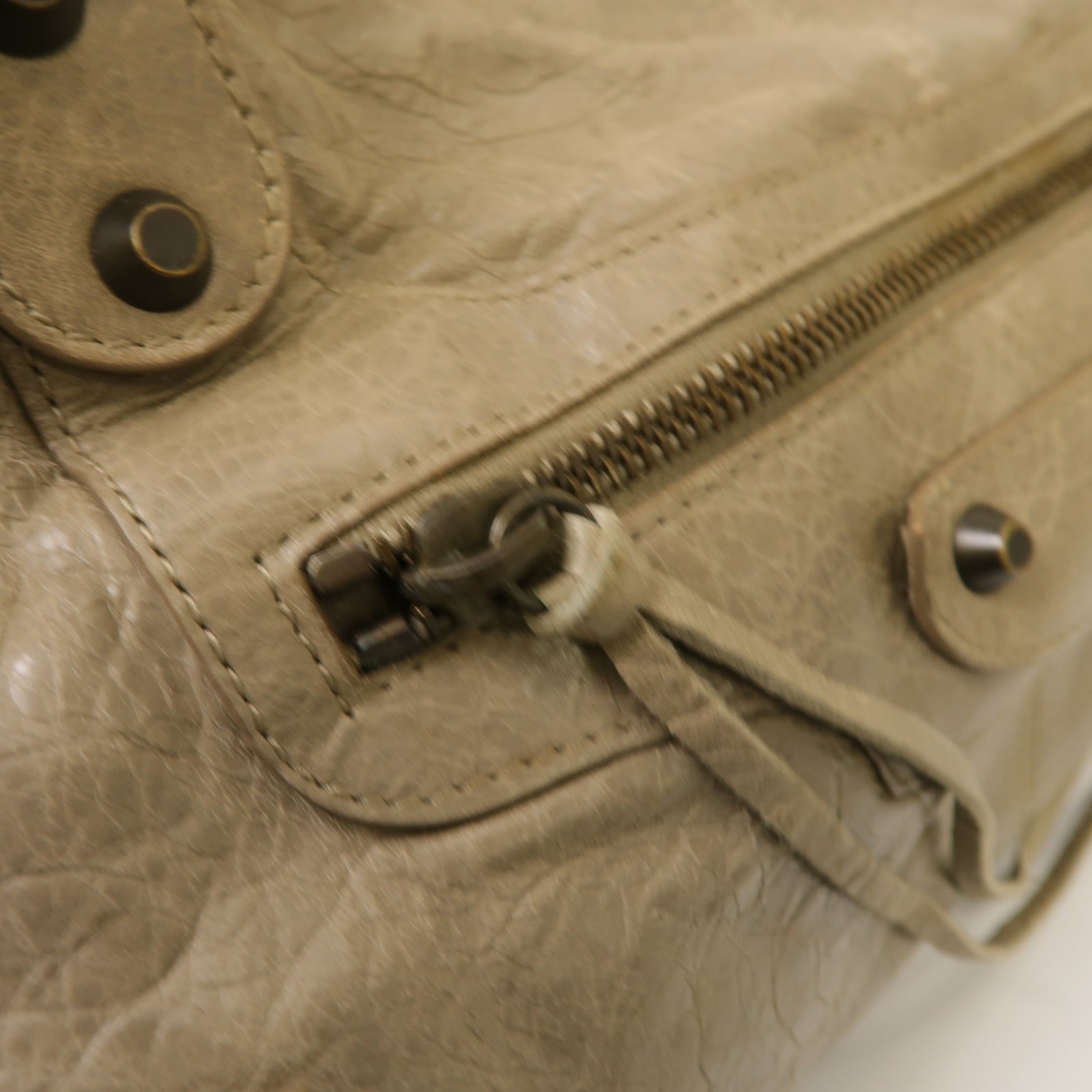 BALENCIAGA 牛皮皮革Part Time金扣手挽肩背兩用袋灰色