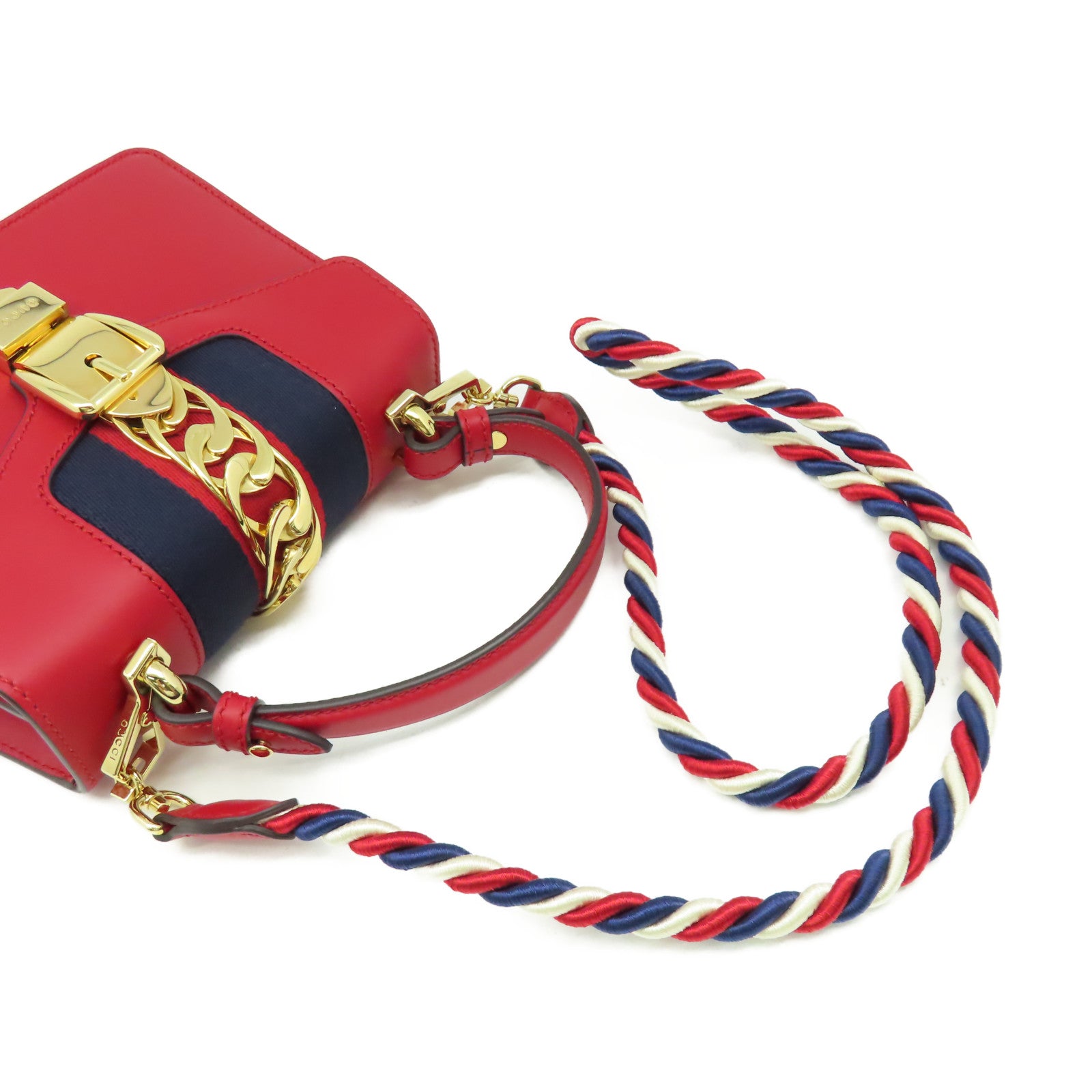 GUCCI 牛皮皮革Sylvie 2Way Shoulder Bag手挽肩背兩用袋紅色