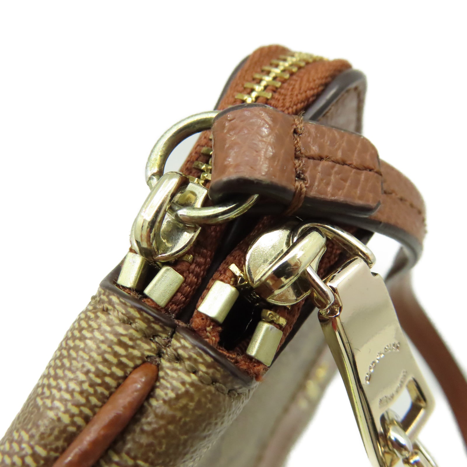 COACH 【激減優惠】塗層帆布Zipper Pouch Long Wallet手拿錢包啡色