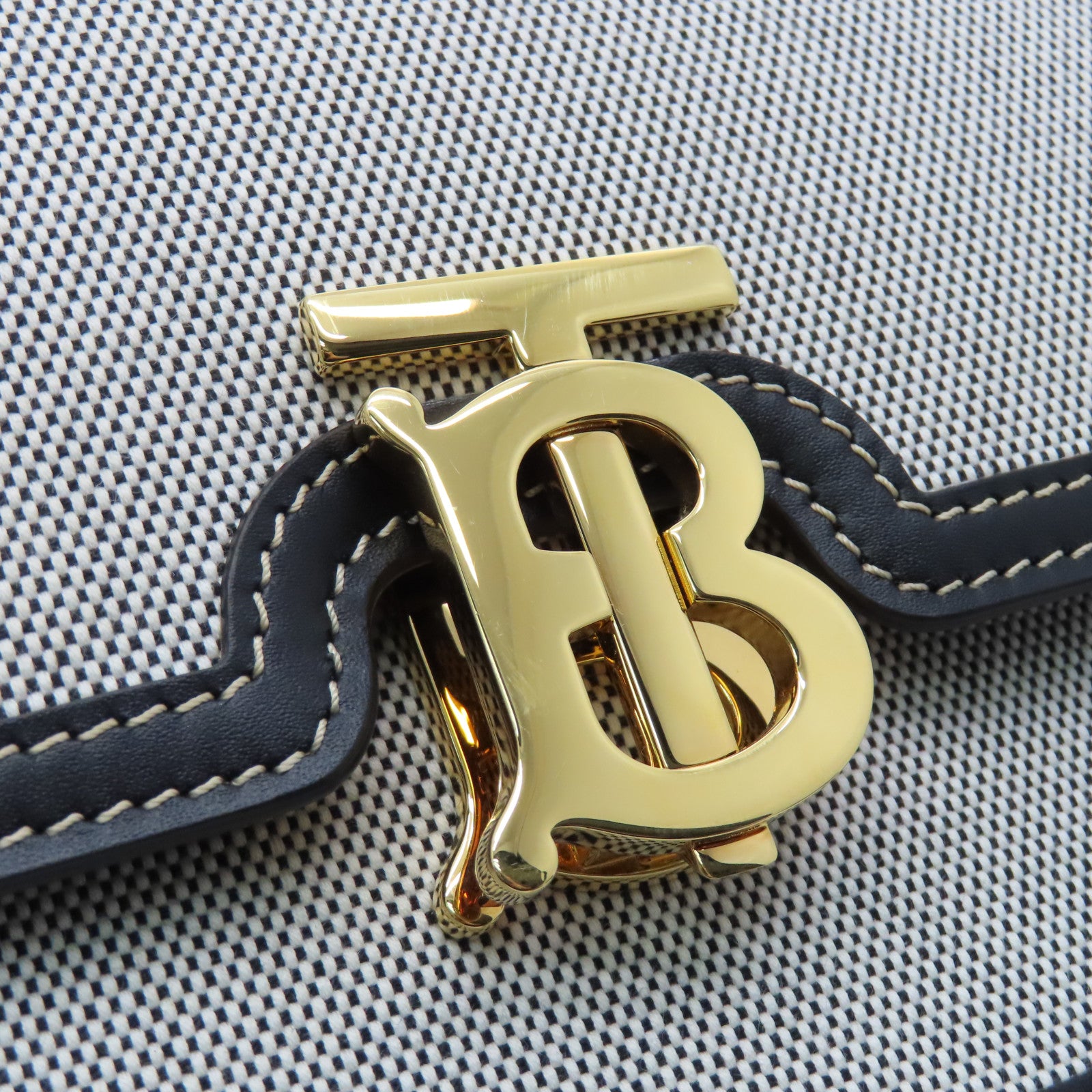 BURBERRY帆布/牛皮皮革Shoulder Bag金扣肩背袋白色/黑色/棕色