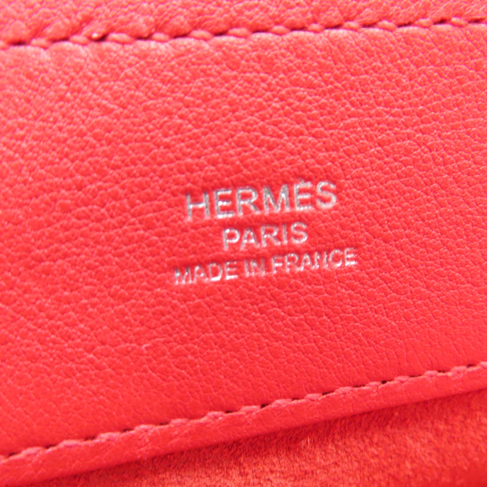 HERMES Veau Swift皮革Aline Mini銀扣肩背袋心紅色