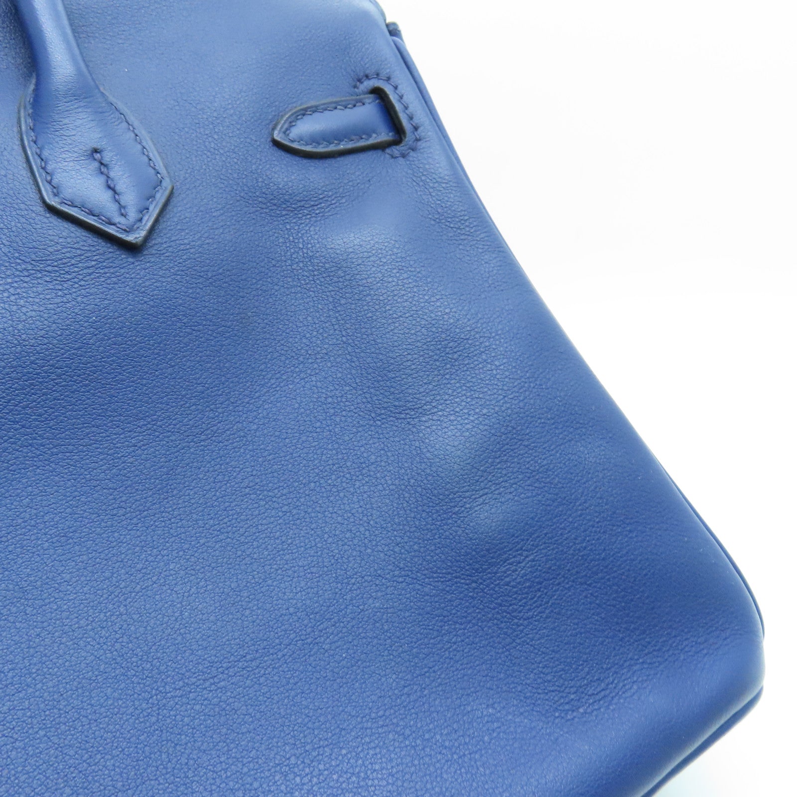 HERMES Swift皮革Birkin 25金扣手挽袋藍色