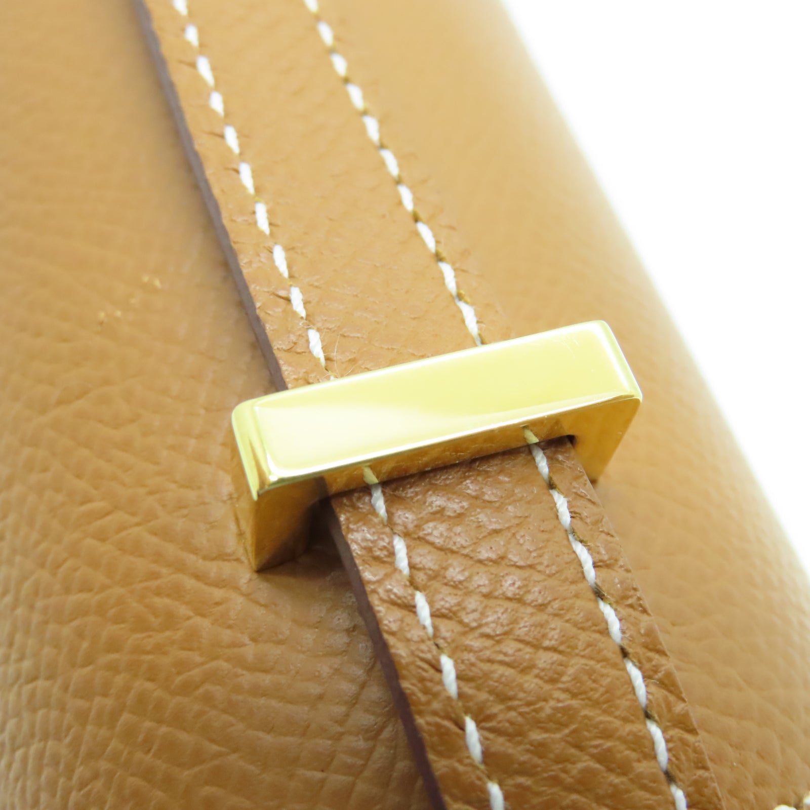 HERMES Veau Epsom皮革Constance Mini金扣肩背袋棕色