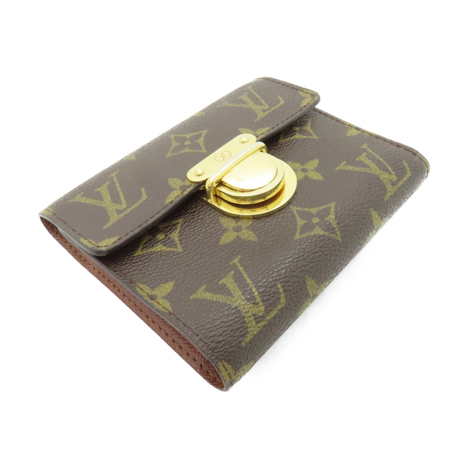 LOUIS VUITTON Monogram Portefeuilie金扣錢包啡色