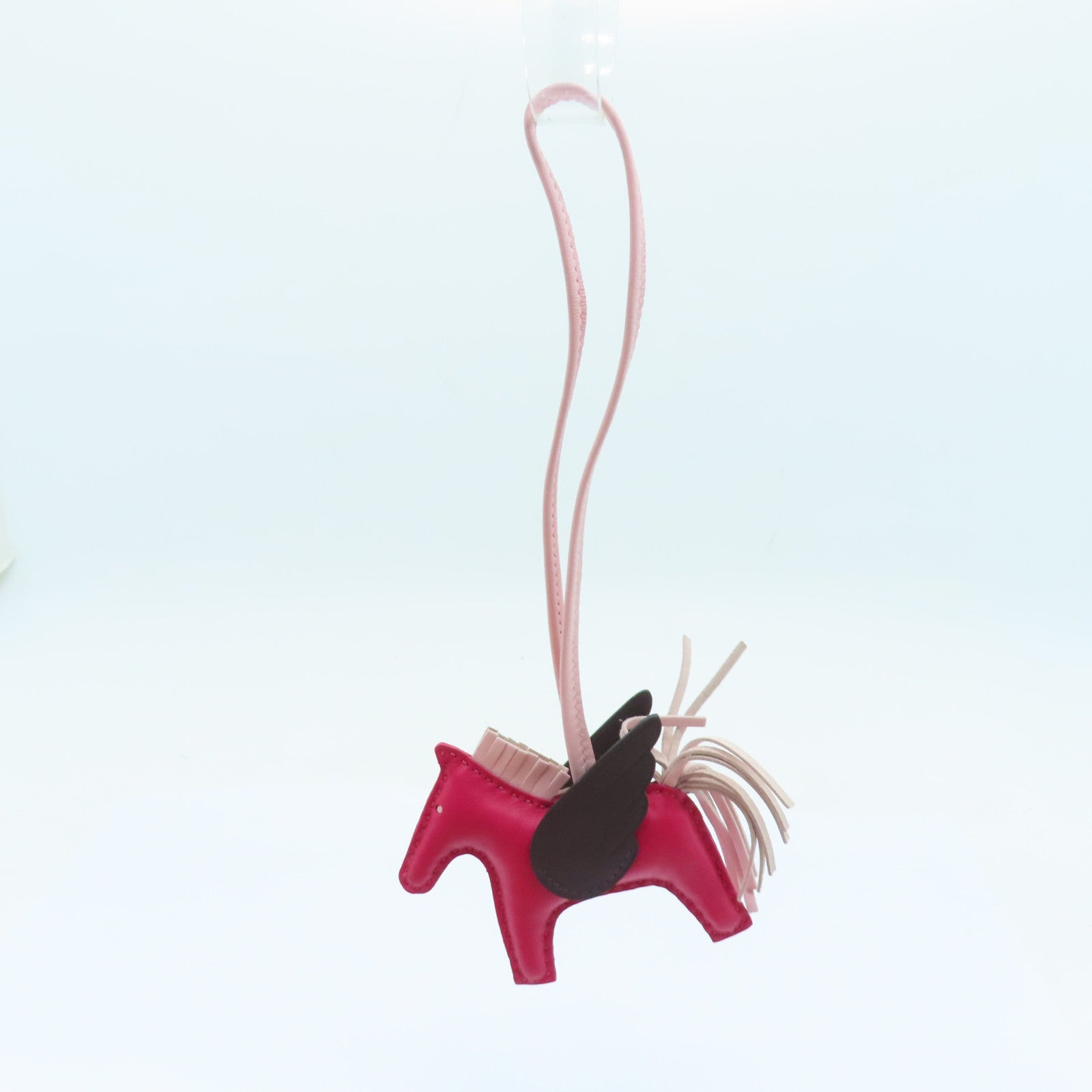 HERMES Swift皮革Pegase Rodeo PM掛飾Rose Mexico粉紅色/啡色