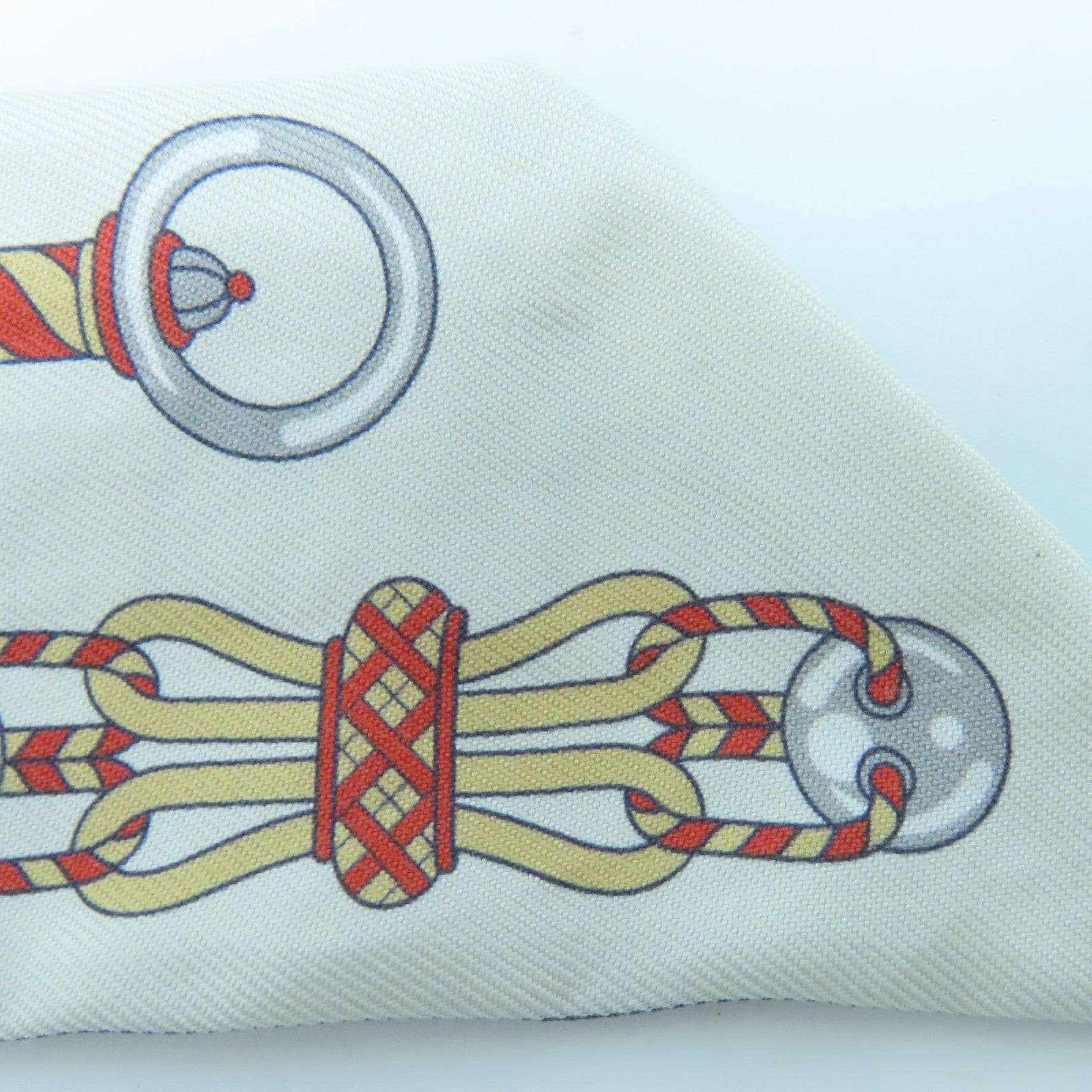 HERMES Silk Twilly Scarf Dark Blue/White