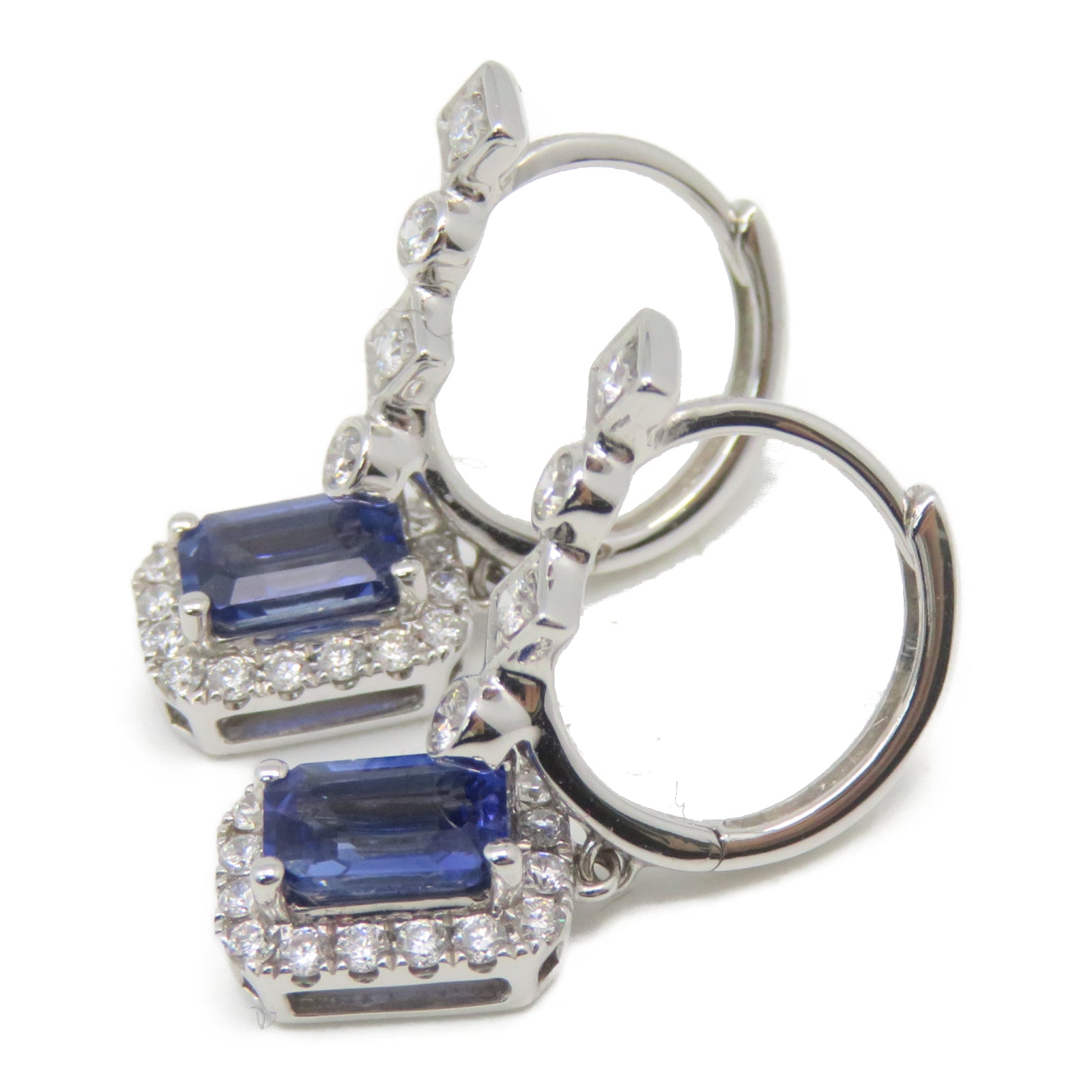 JEWELRY 【激減優惠】18K白金Sapphire Earring 1.28ct藍寶石0.41ct鑽石耳環