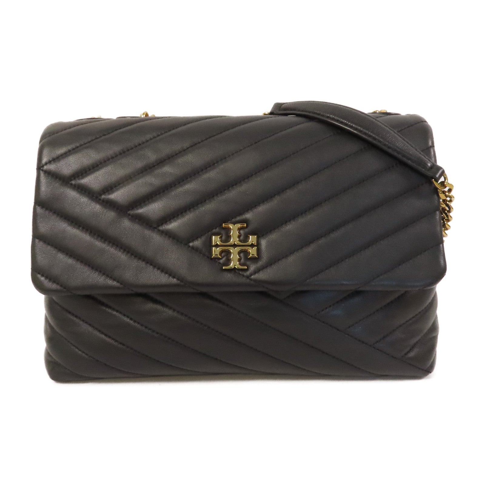 Tory Burch 牛皮皮革Shoulder Bag金扣鏈帶肩背袋黑色